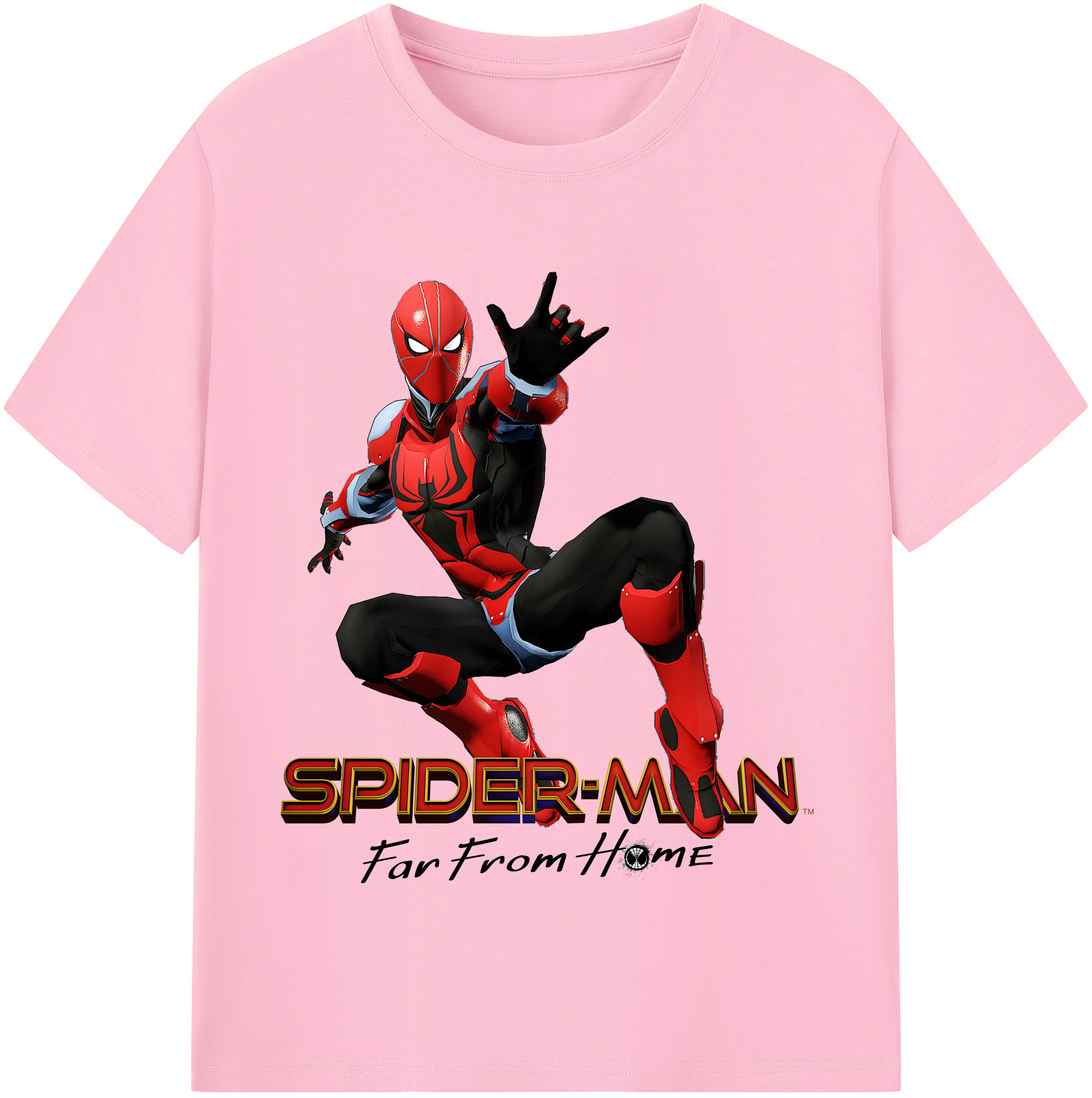 （画像用） Spider Man スパイダーマン 綿100％半袖Tシャツ（フロントプリント）