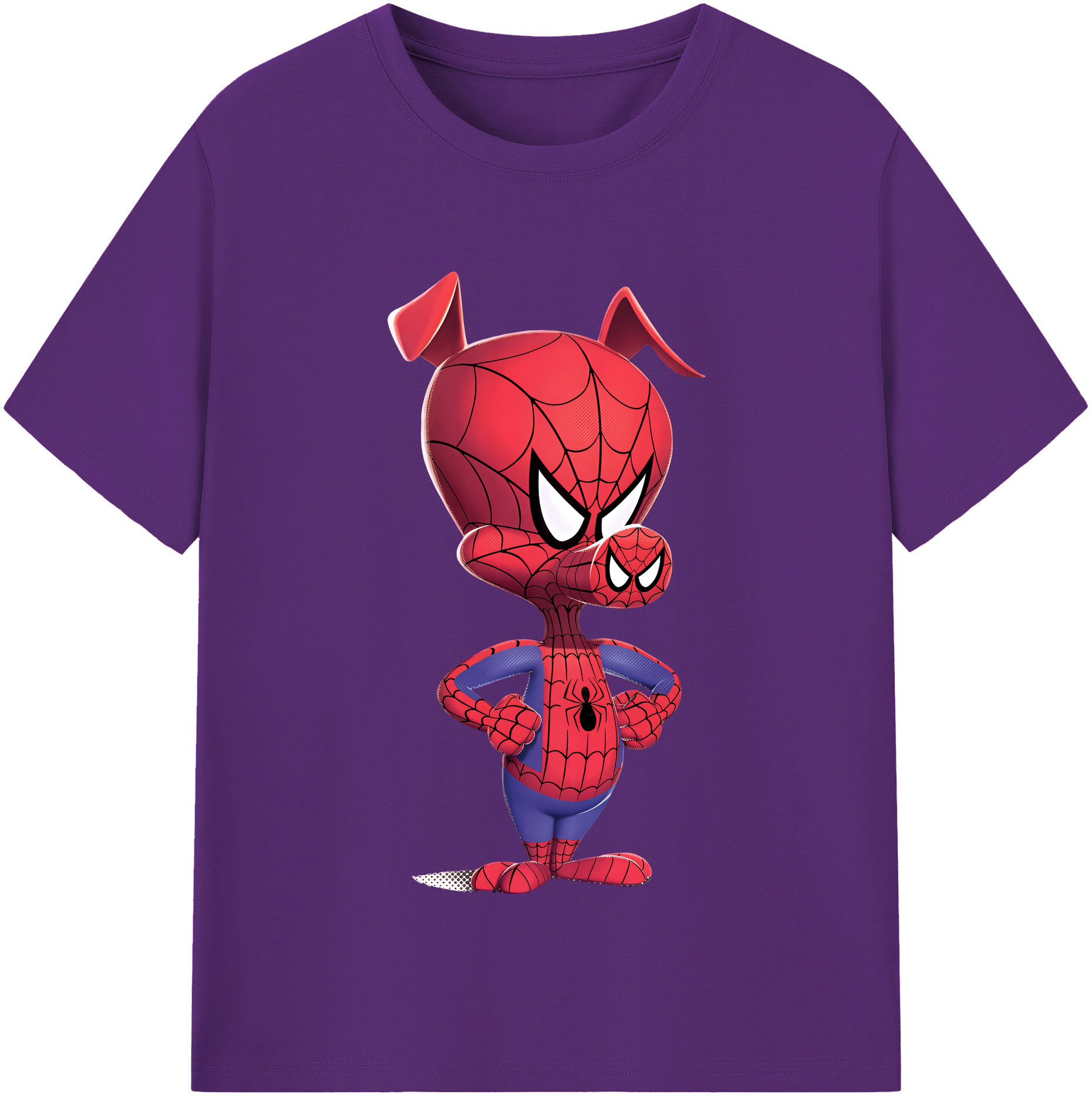 （画像用） Spider Man スパイダーマン 綿100％半袖Tシャツ（フロントプリント）