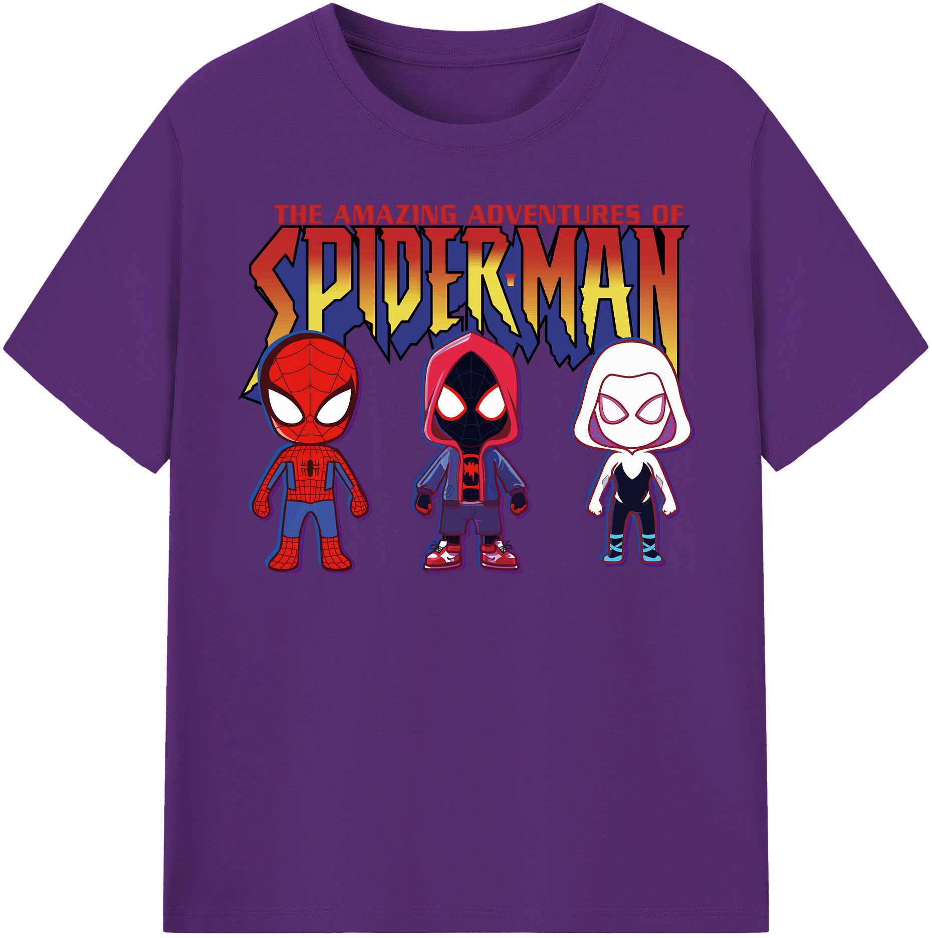 （画像用） Spider Man スパイダーマン 綿100％半袖Tシャツ（フロントプリント）