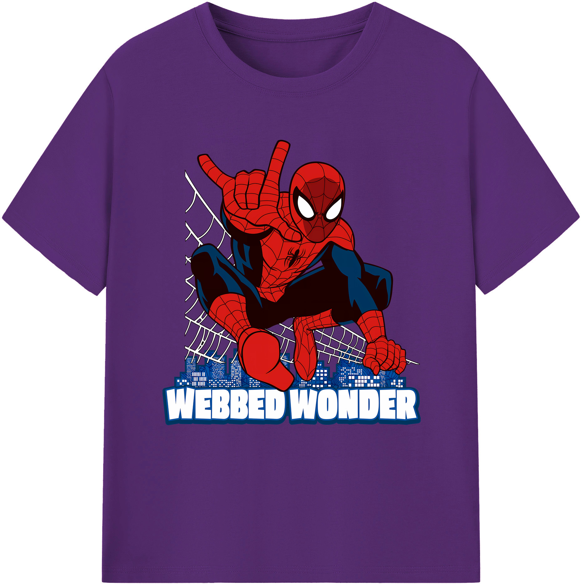 （画像用） Spider Man スパイダーマン 綿100％半袖Tシャツ（フロントプリント）
