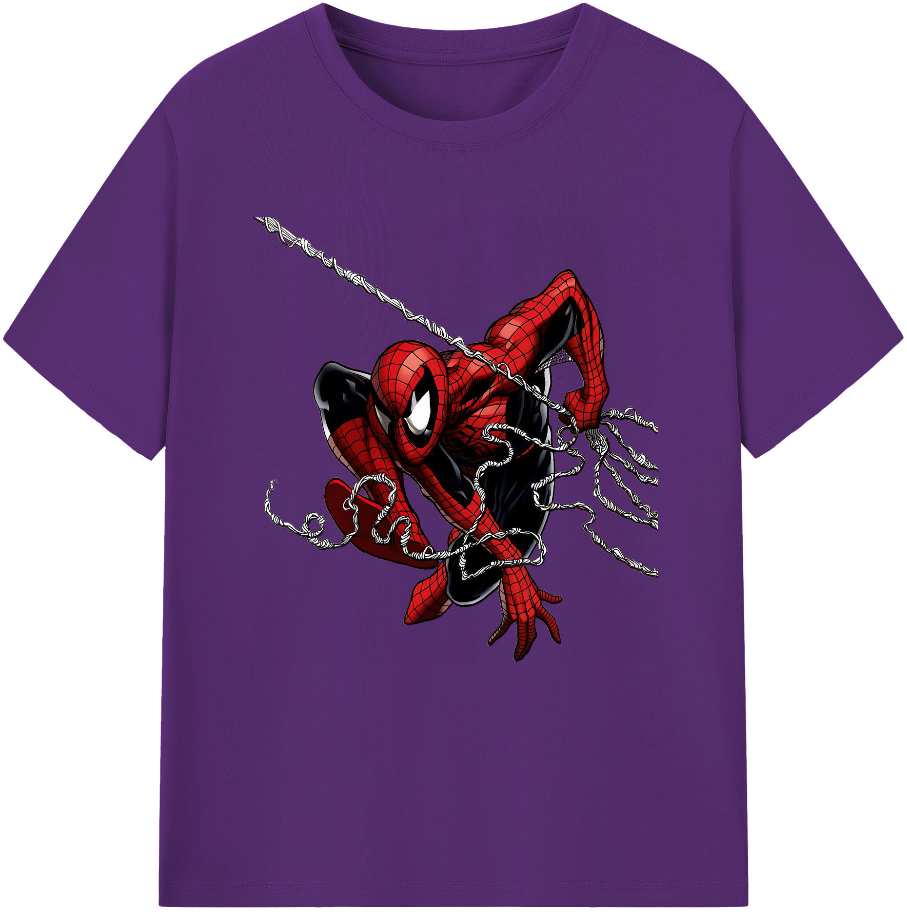 （画像用） Spider Man スパイダーマン 綿100％半袖Tシャツ（フロントプリント）