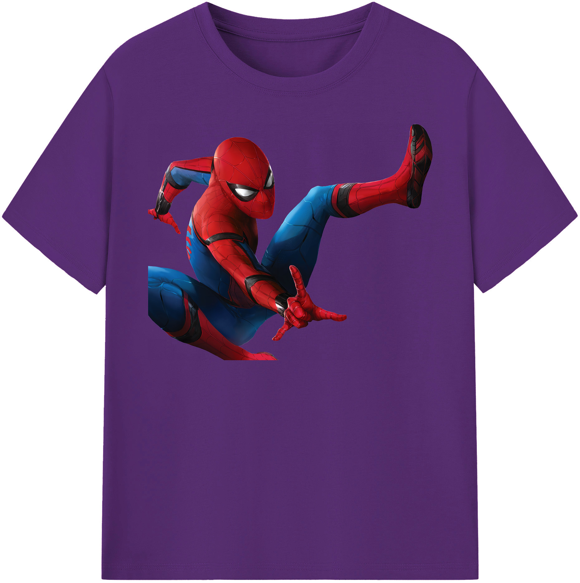 （画像用） Spider Man スパイダーマン 綿100％半袖Tシャツ（フロントプリント）