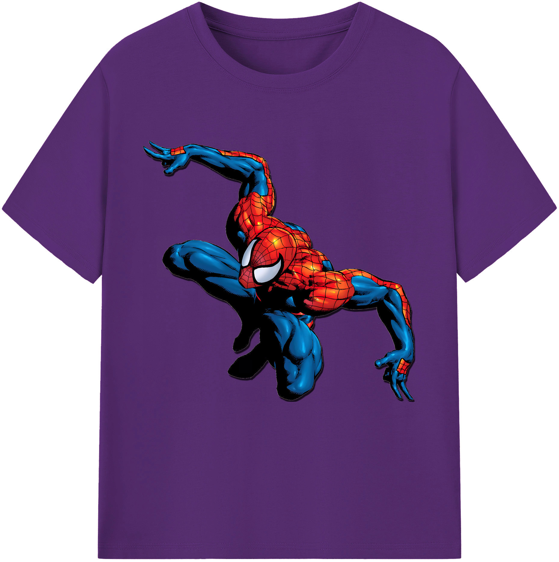 （画像用） Spider Man スパイダーマン 綿100％半袖Tシャツ（フロントプリント）