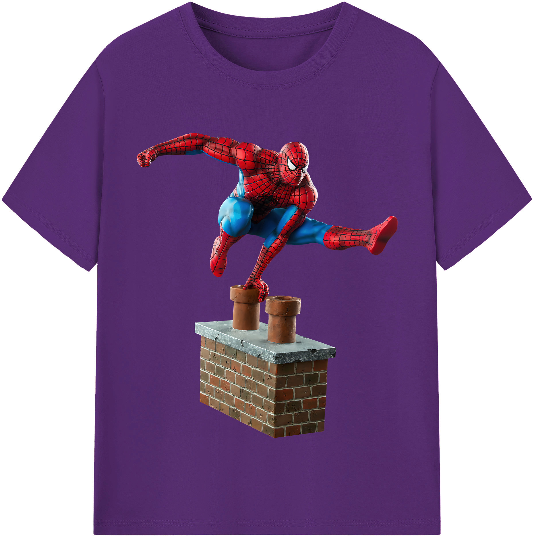 （画像用） Spider Man スパイダーマン 綿100％半袖Tシャツ（フロントプリント）