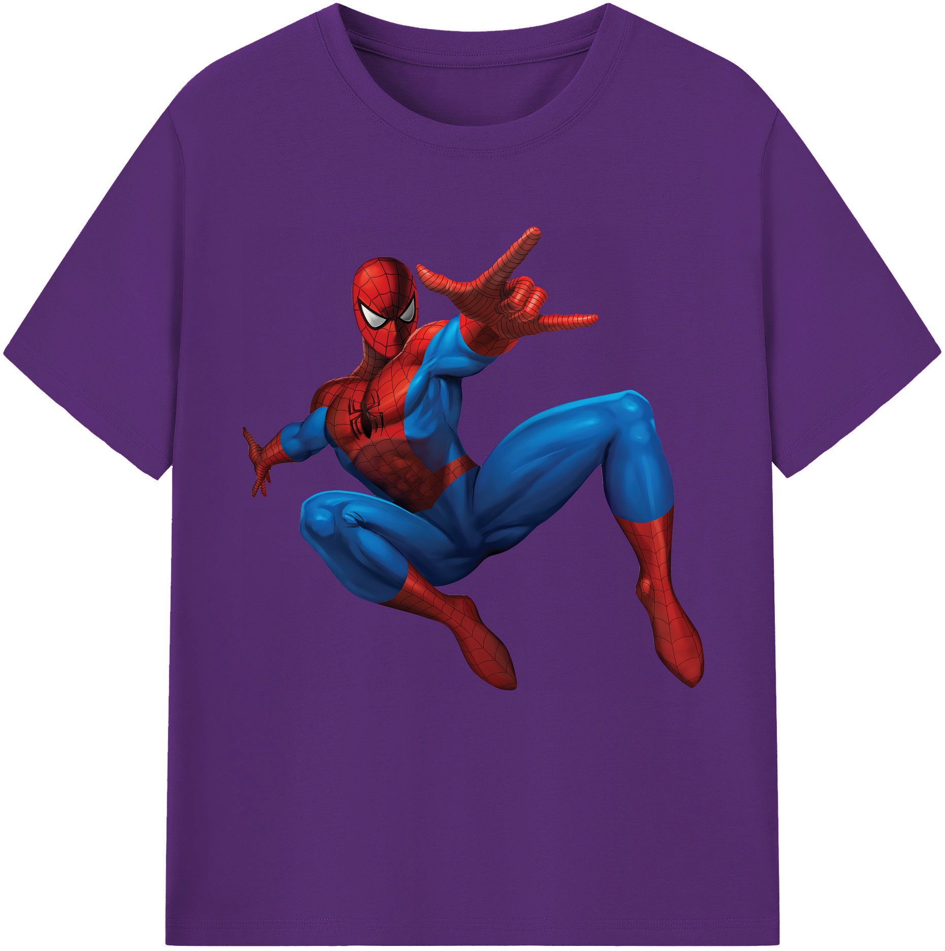 （画像用） Spider Man スパイダーマン 綿100％半袖Tシャツ（フロントプリント）