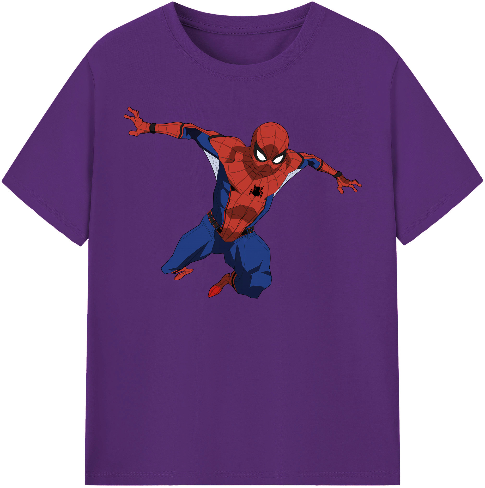 （画像用） Spider Man スパイダーマン 綿100％半袖Tシャツ（フロントプリント）