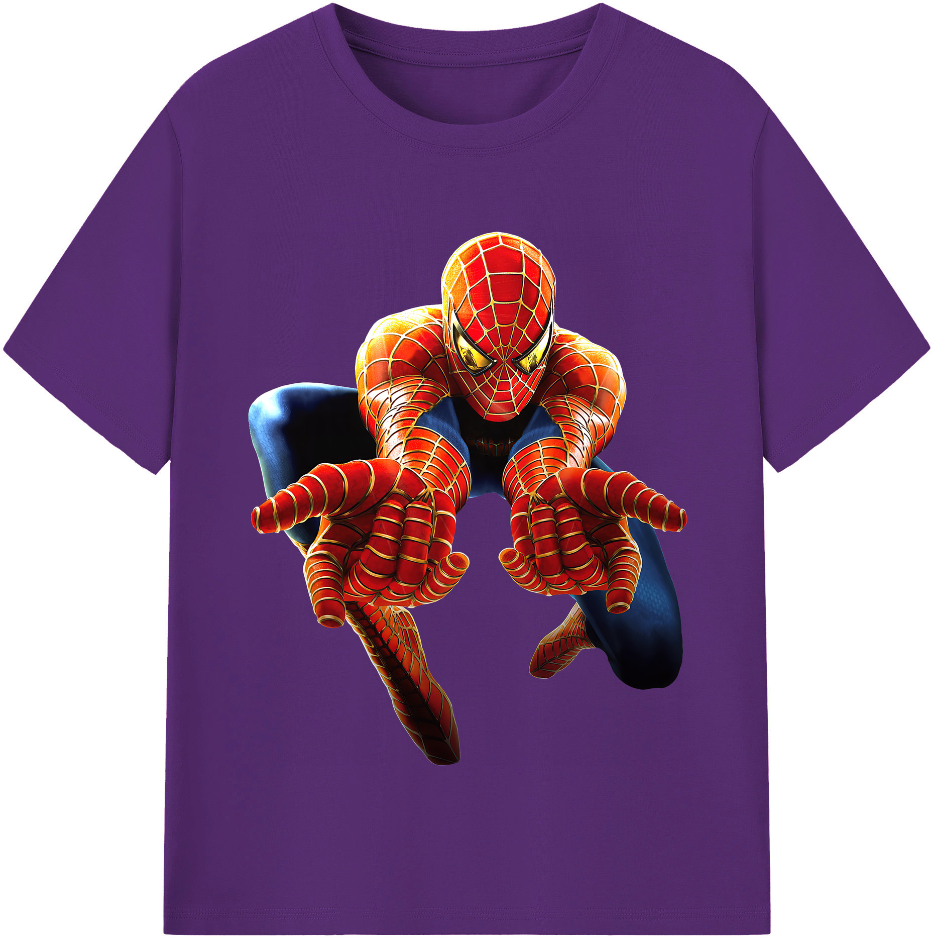 （画像用） Spider Man スパイダーマン 綿100％半袖Tシャツ（フロントプリント）