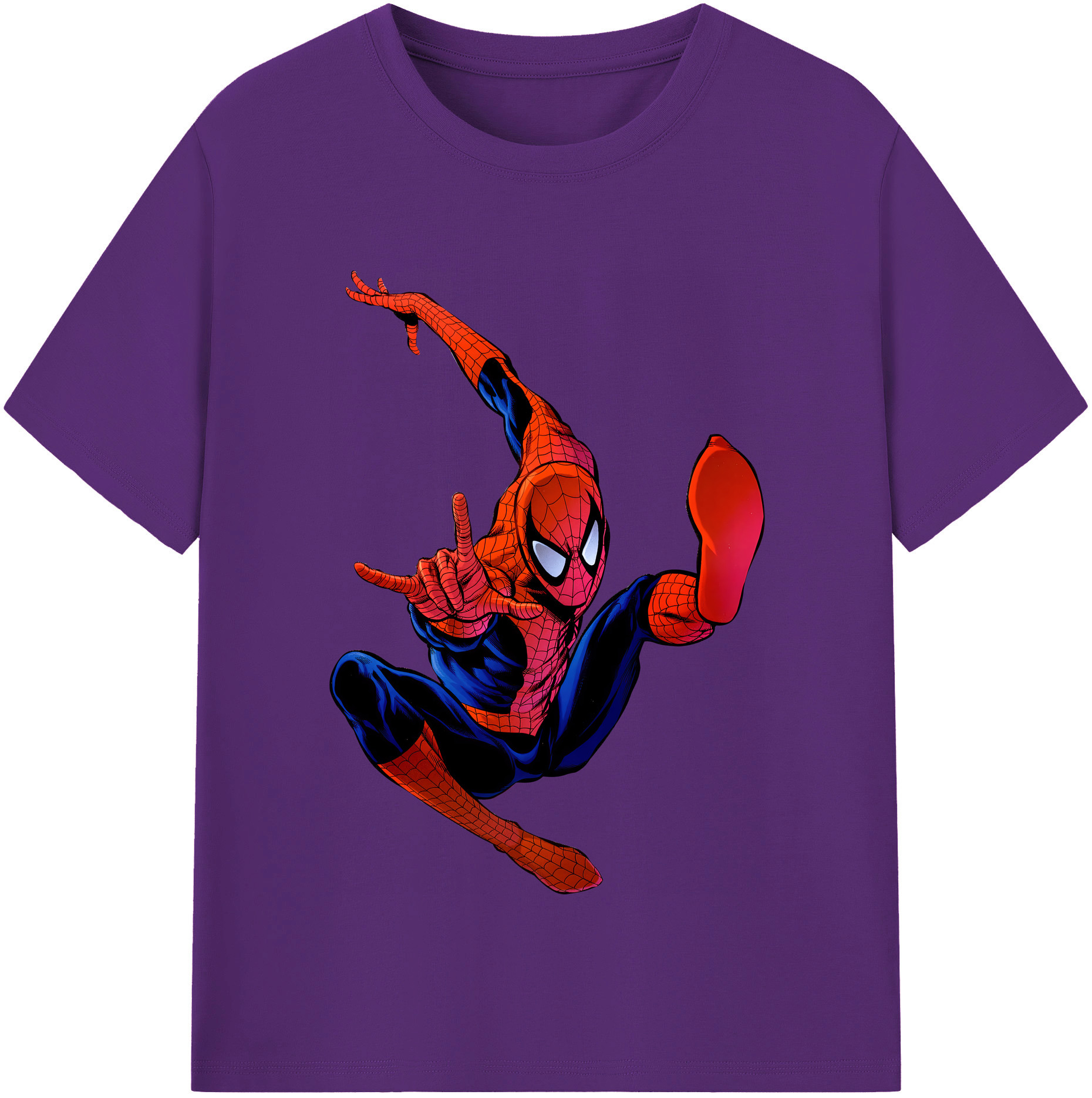 （画像用） Spider Man スパイダーマン 綿100％半袖Tシャツ（フロントプリント）
