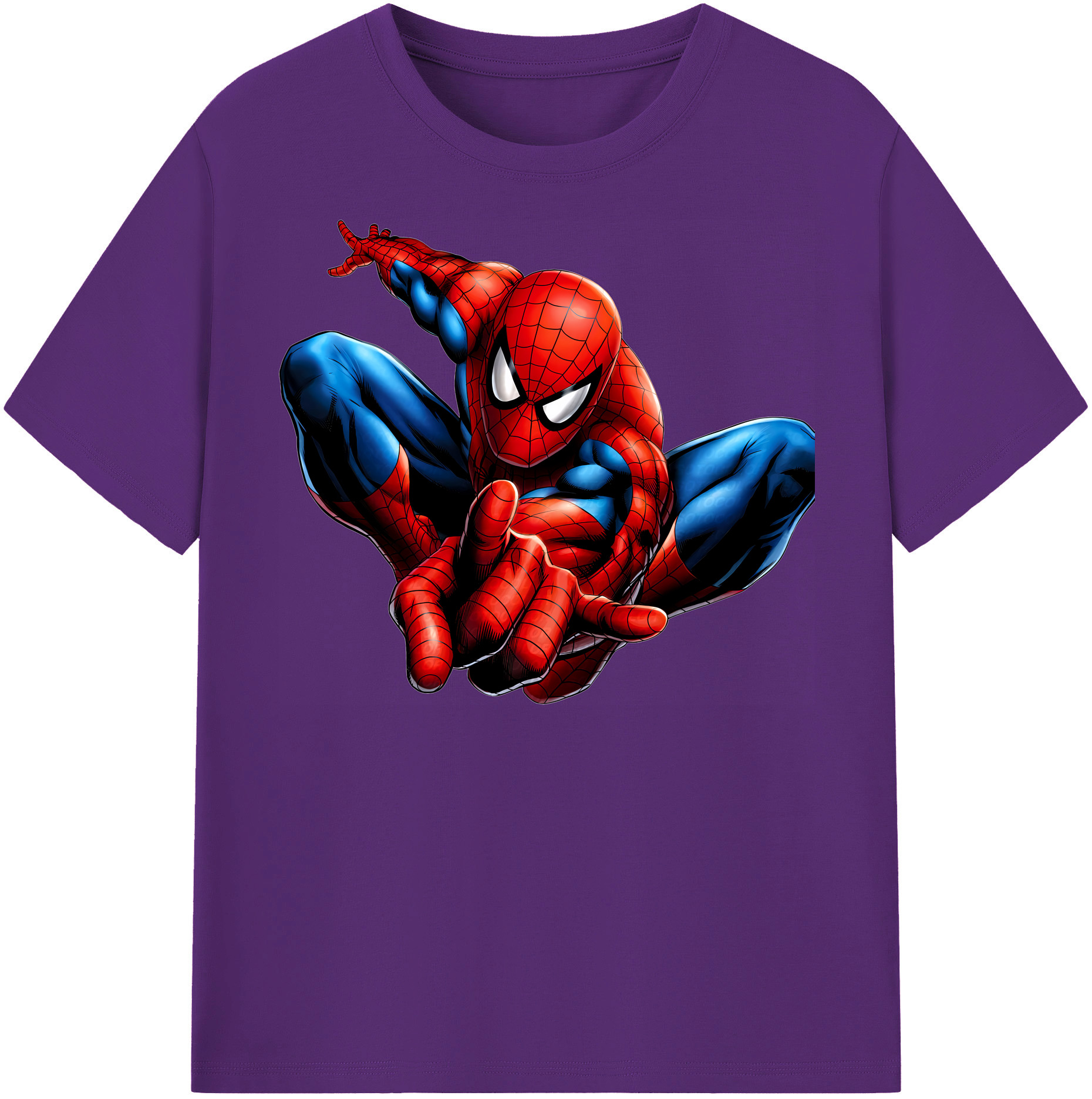 （画像用） Spider Man スパイダーマン 綿100％半袖Tシャツ（フロントプリント）