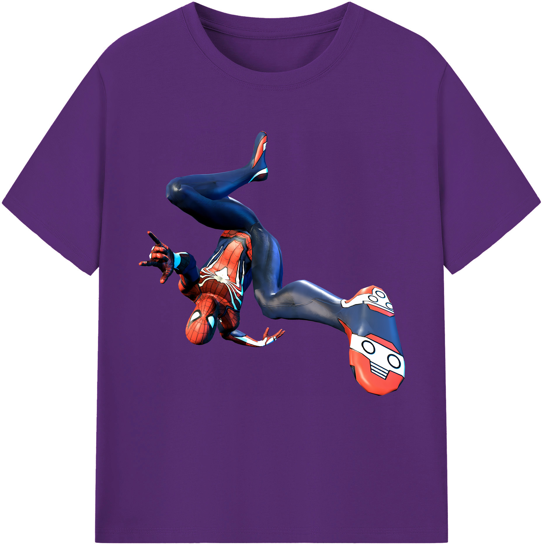 （画像用） Spider Man スパイダーマン 綿100％半袖Tシャツ（フロントプリント）