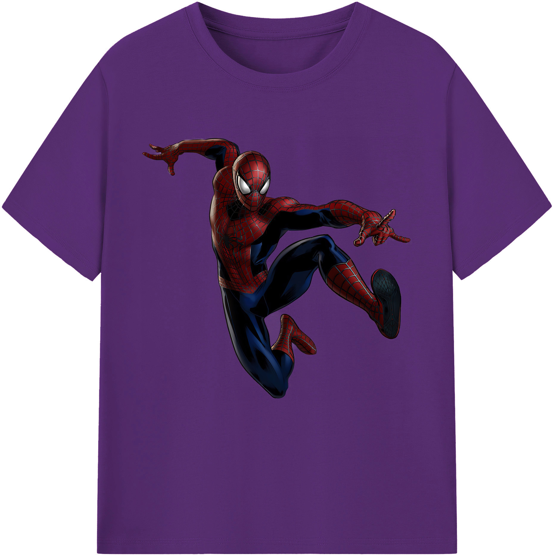 （画像用） Spider Man スパイダーマン 綿100％半袖Tシャツ（フロントプリント）