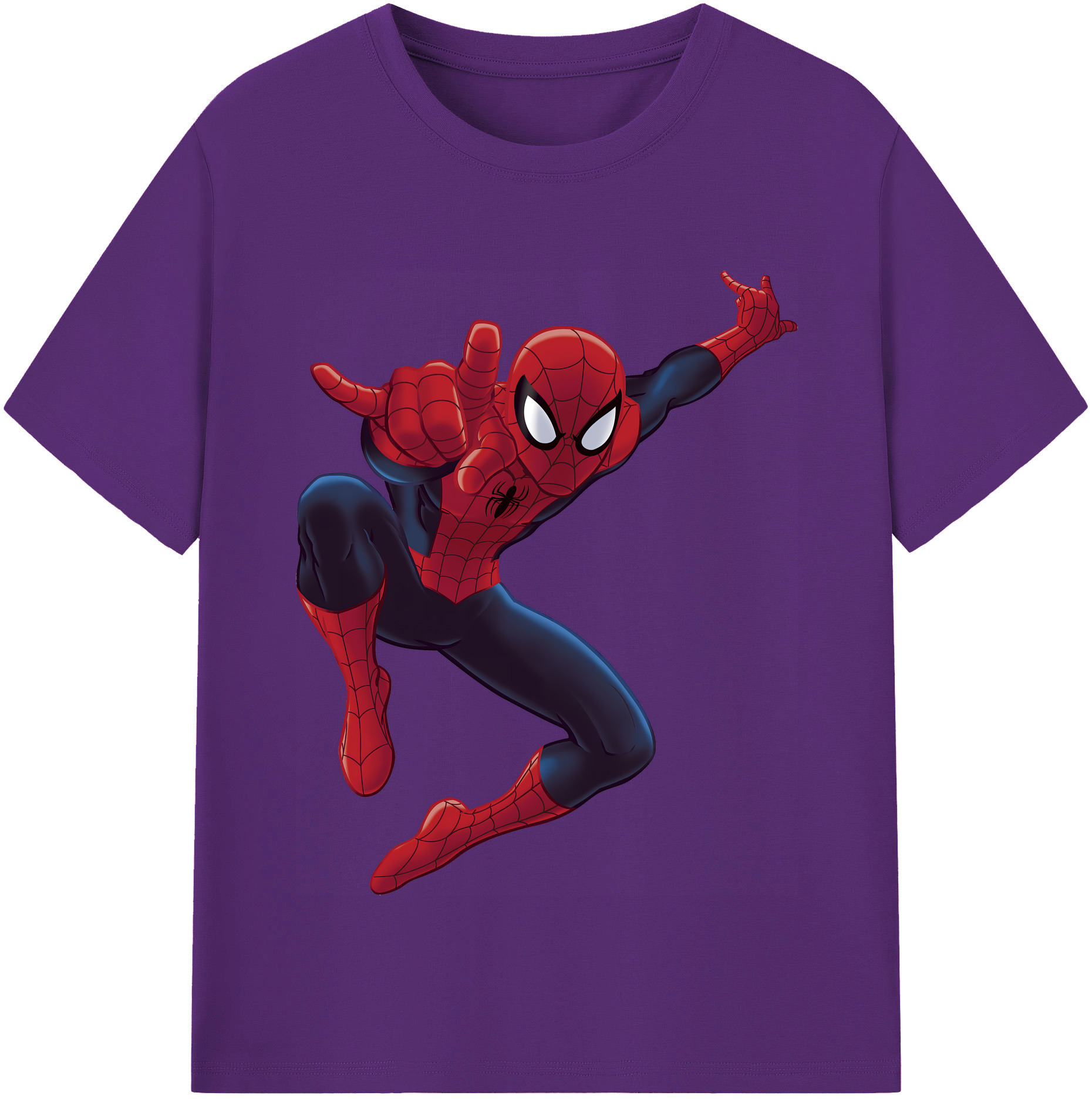 （画像用） Spider Man スパイダーマン 綿100％半袖Tシャツ（フロントプリント）