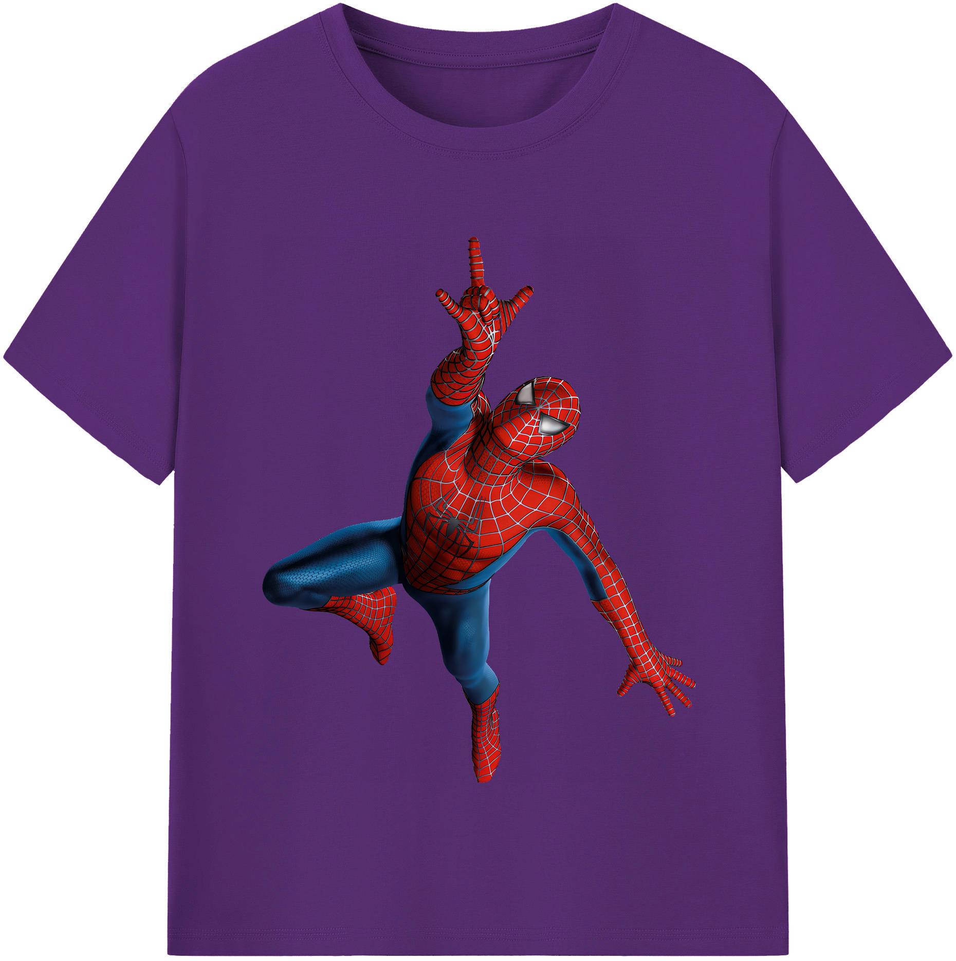 （画像用） Spider Man スパイダーマン 綿100％半袖Tシャツ（フロントプリント）