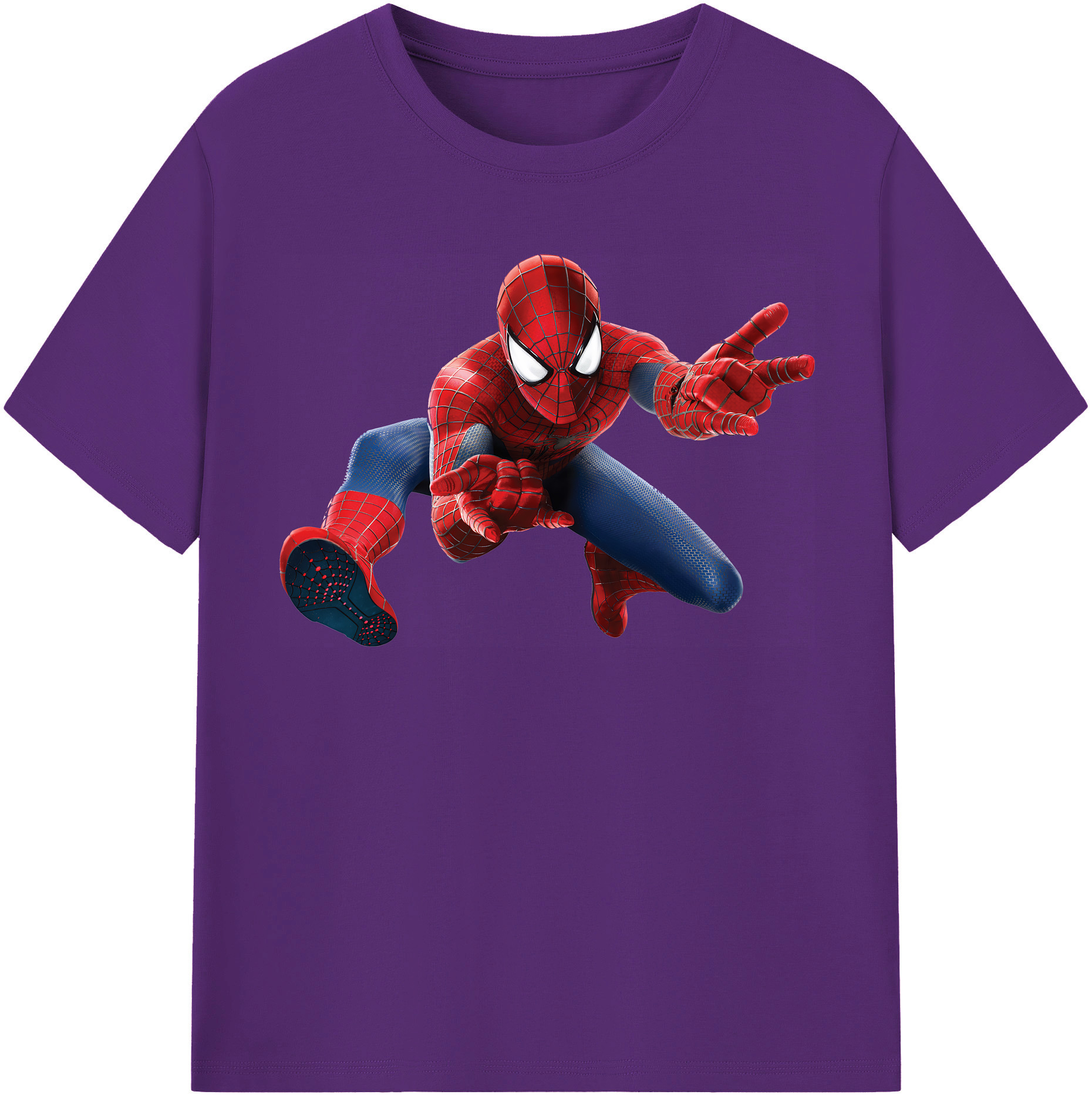 （画像用） Spider Man スパイダーマン 綿100％半袖Tシャツ（フロントプリント）