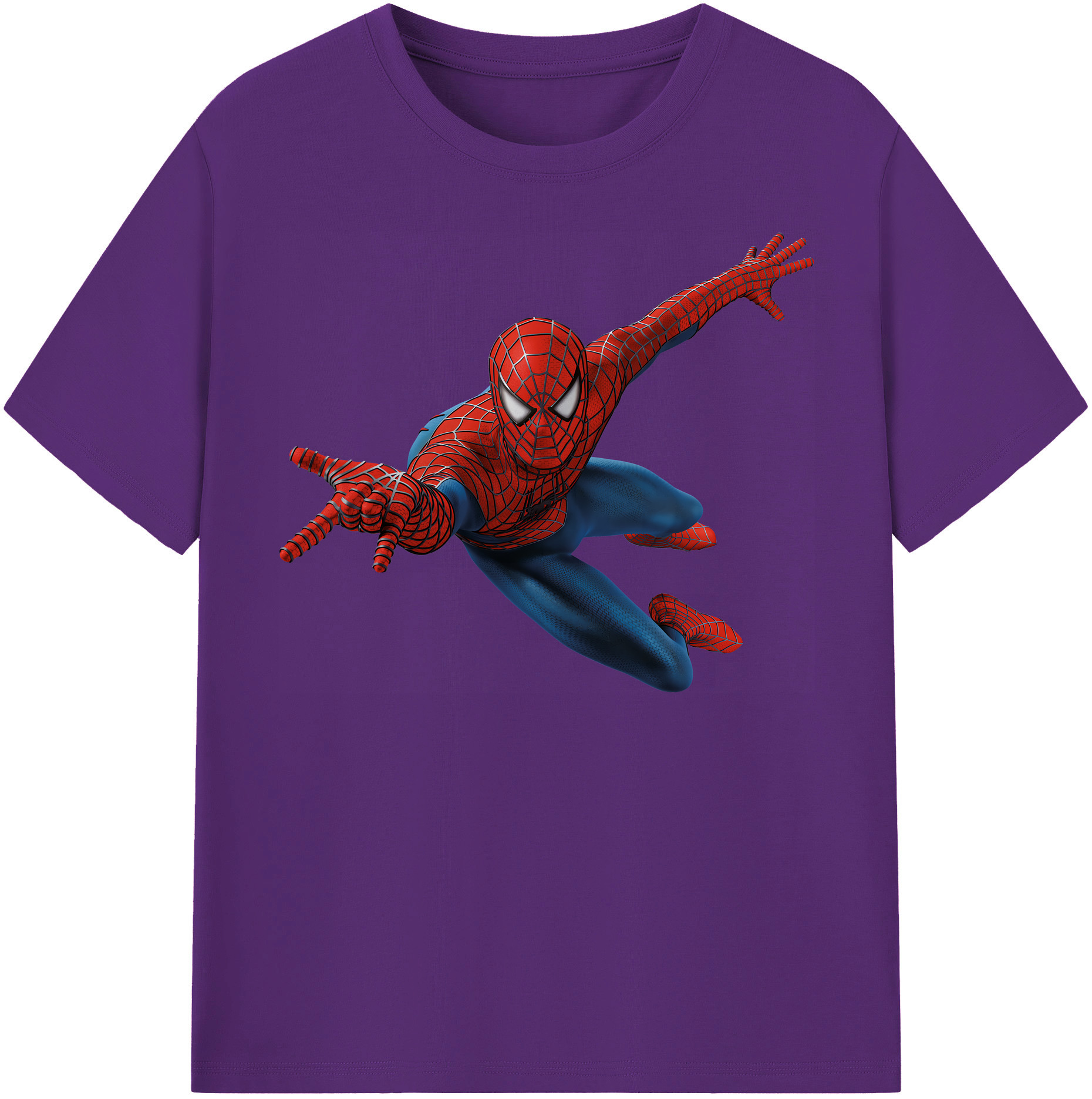 （画像用） Spider Man スパイダーマン 綿100％半袖Tシャツ（フロントプリント）