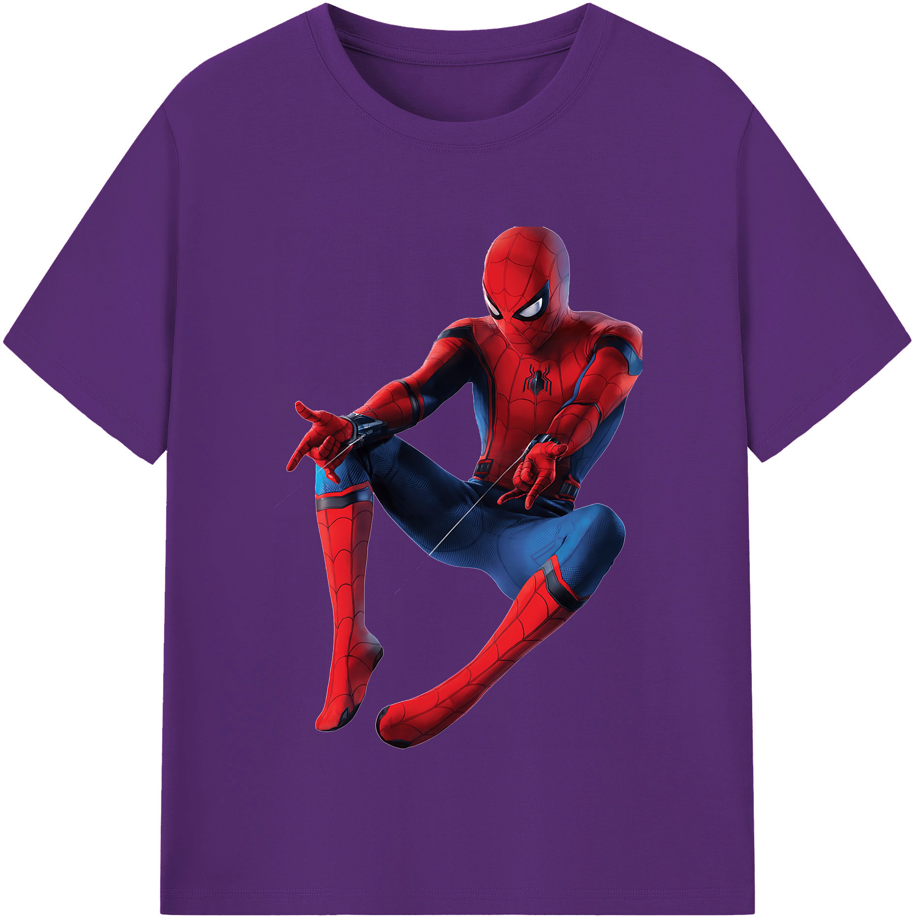 （画像用） Spider Man スパイダーマン 綿100％半袖Tシャツ（フロントプリント）
