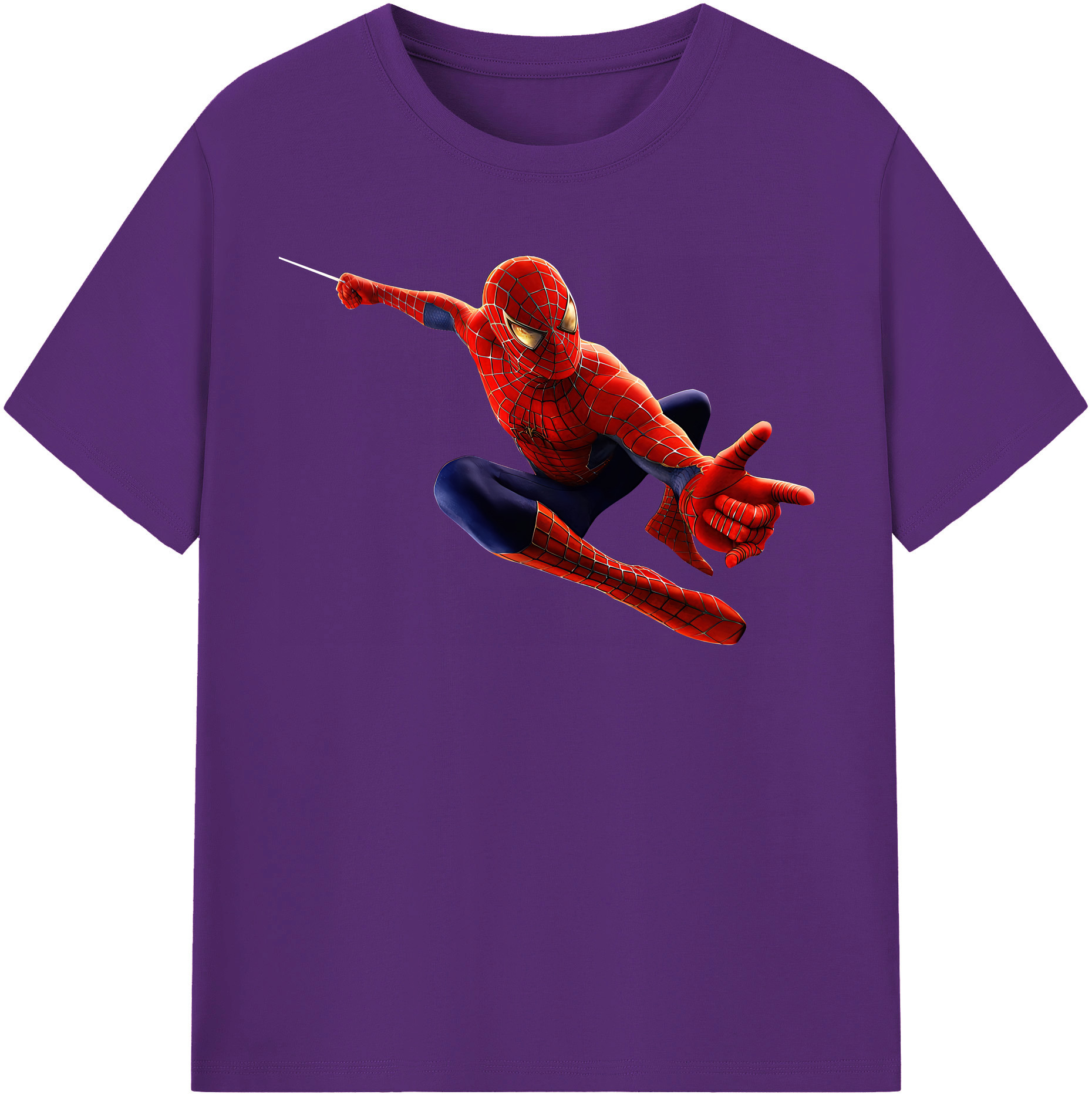 （画像用） Spider Man スパイダーマン 綿100％半袖Tシャツ（フロントプリント）