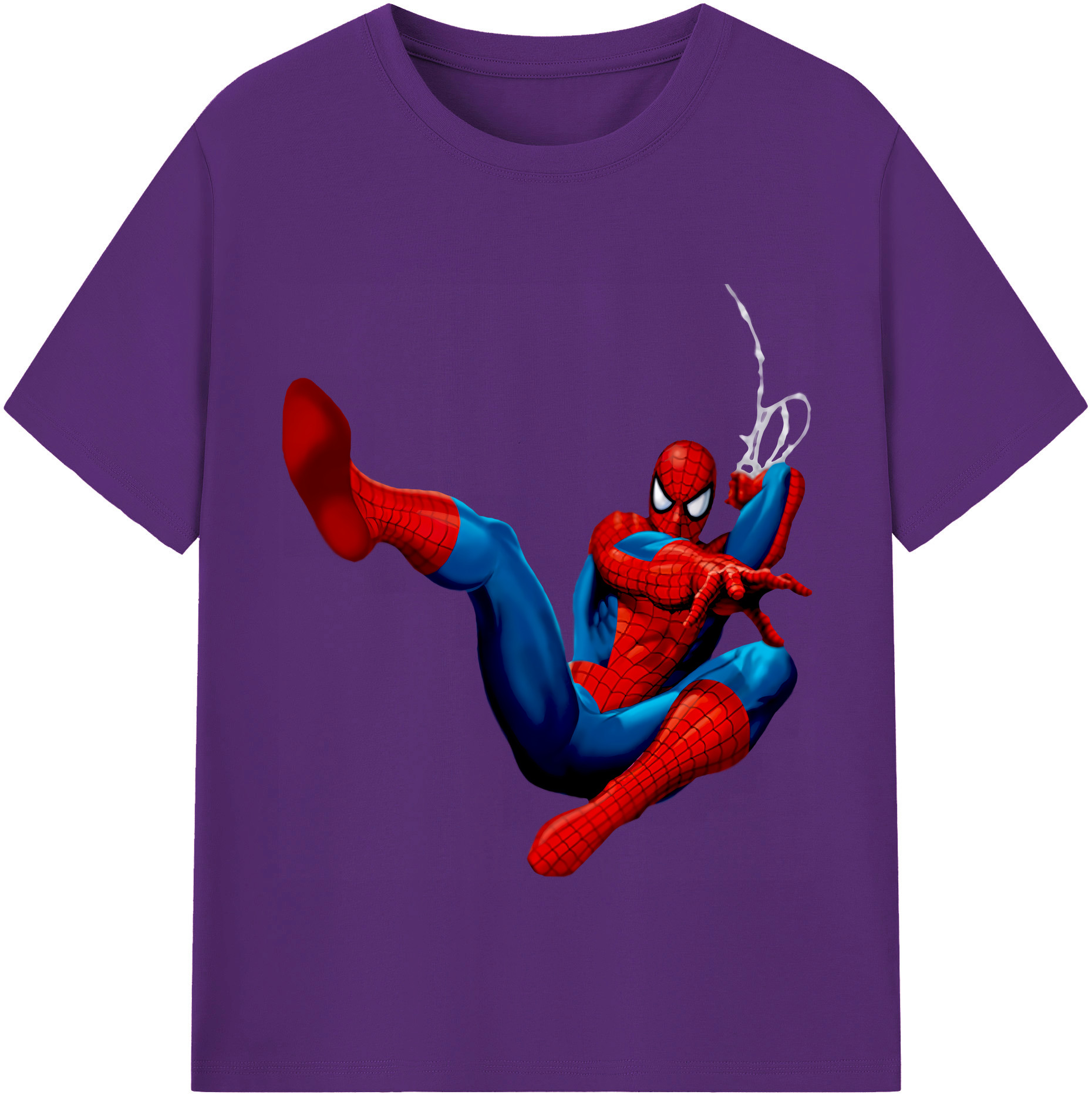 （画像用） Spider Man スパイダーマン 綿100％半袖Tシャツ（フロントプリント）