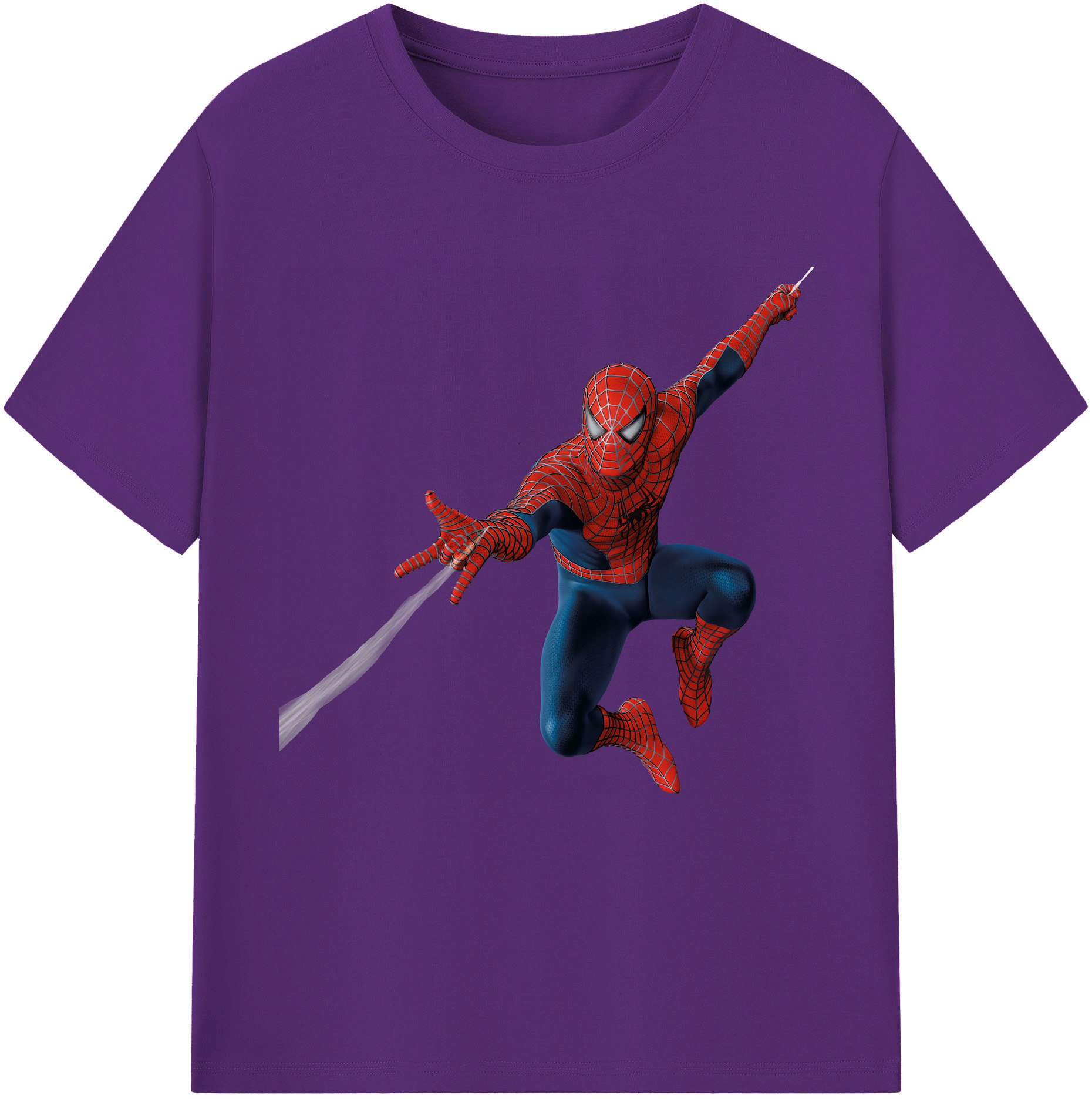 （画像用） Spider Man スパイダーマン 綿100％半袖Tシャツ（フロントプリント）