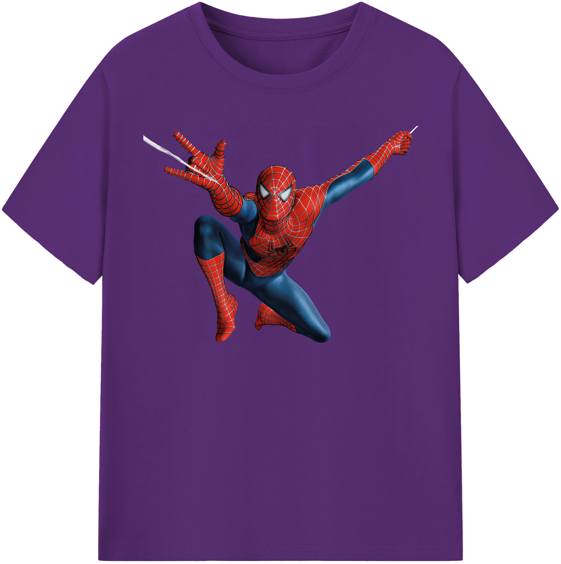 （画像用） Spider Man スパイダーマン 綿100％半袖Tシャツ（フロントプリント）
