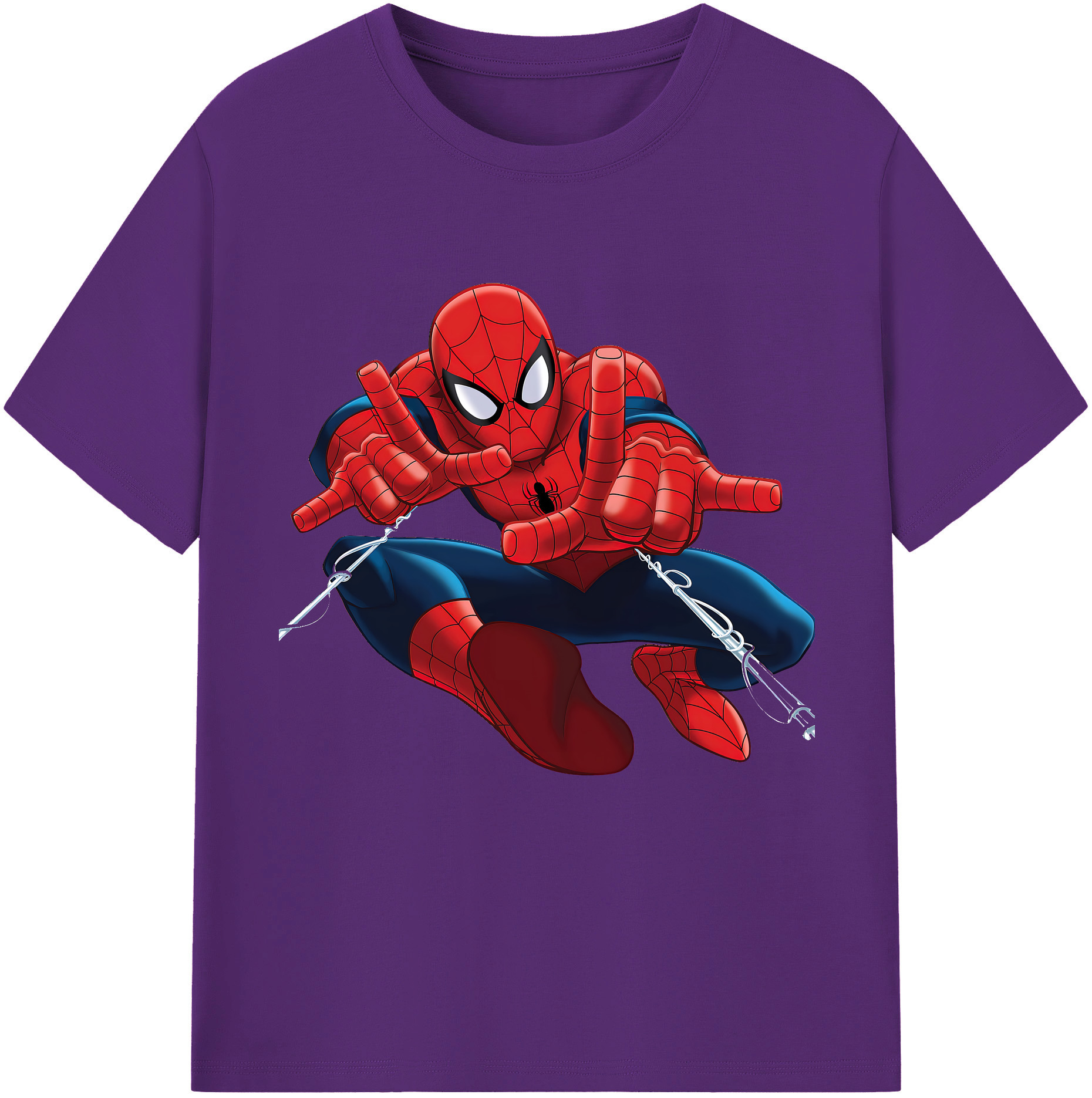 （画像用） Spider Man スパイダーマン 綿100％半袖Tシャツ（フロントプリント）