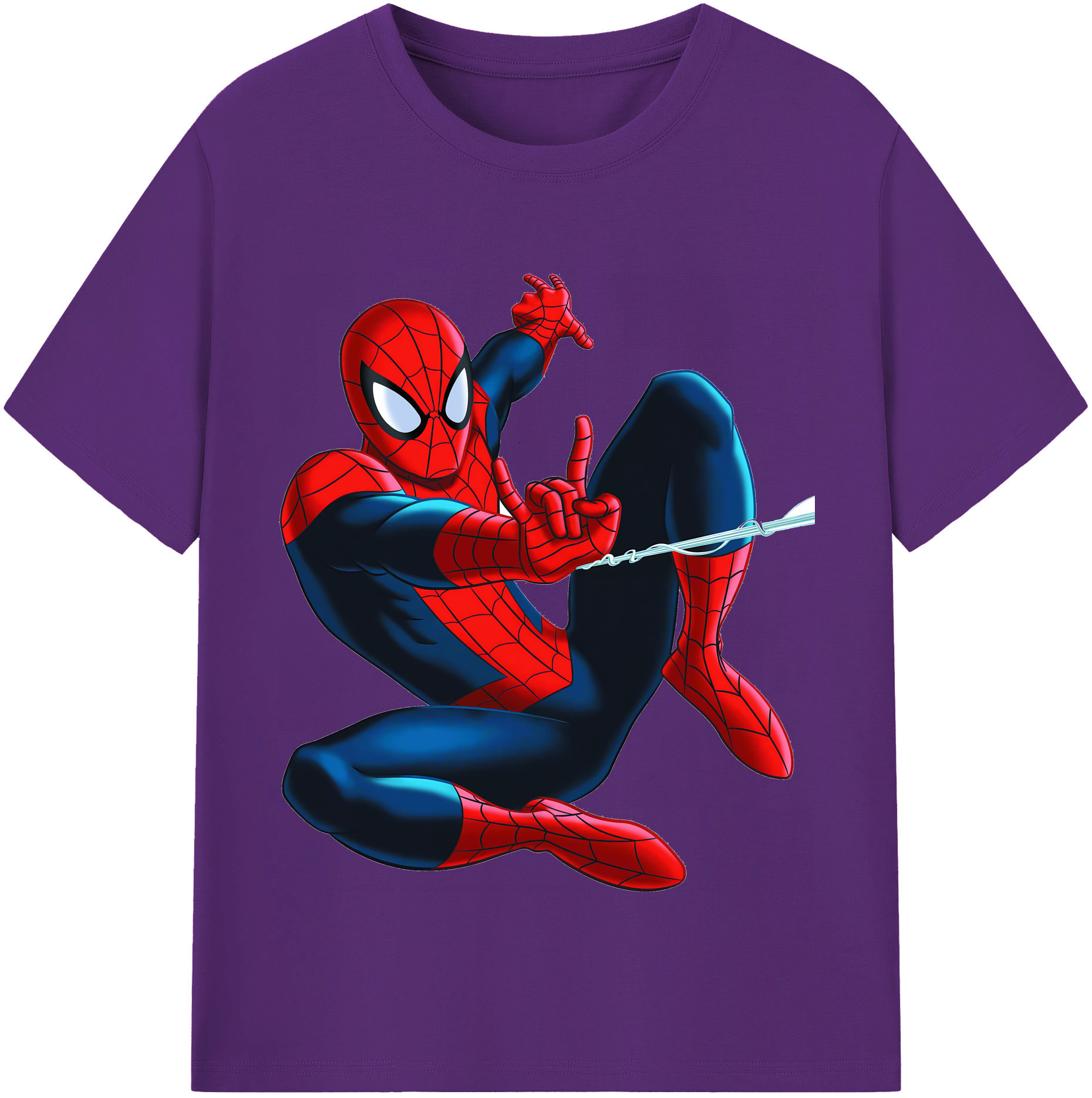 （画像用） Spider Man スパイダーマン 綿100％半袖Tシャツ（フロントプリント）
