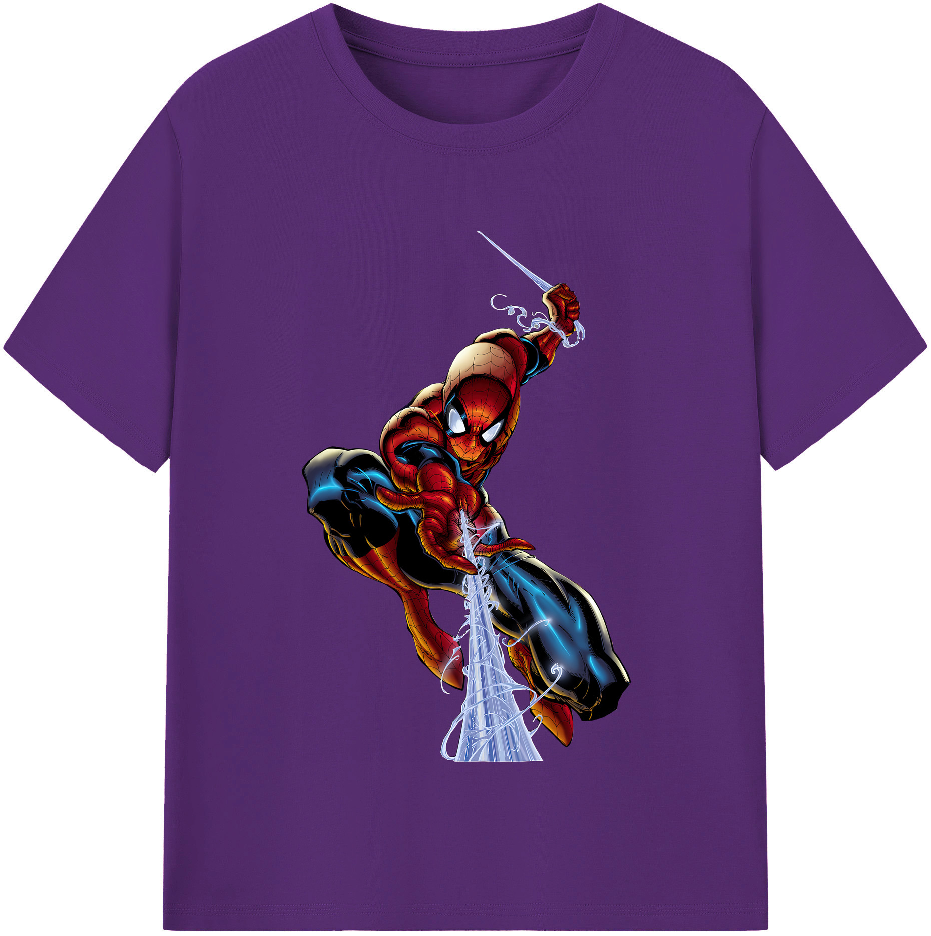 （画像用） Spider Man スパイダーマン 綿100％半袖Tシャツ（フロントプリント）