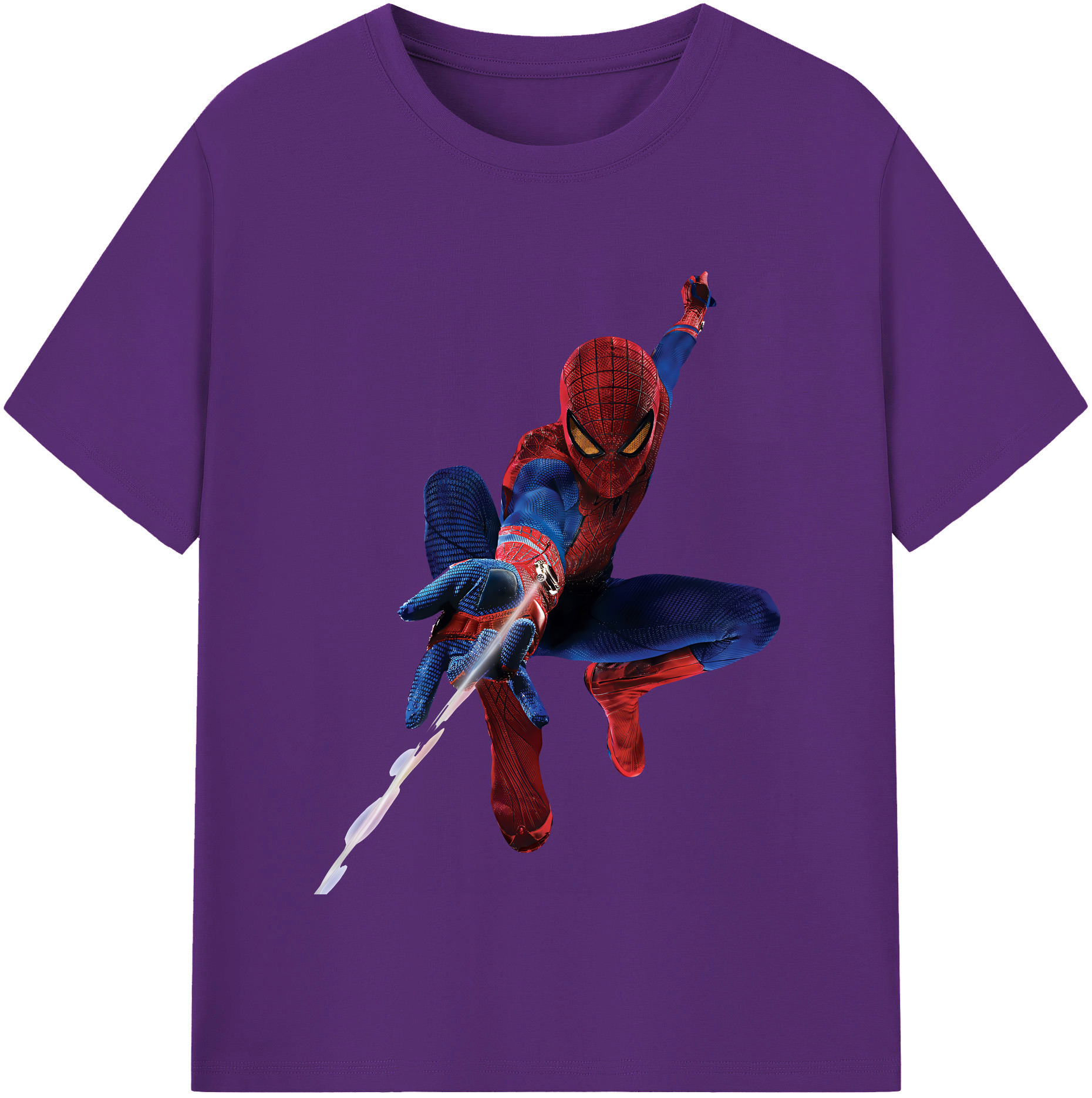 （画像用） Spider Man スパイダーマン 綿100％半袖Tシャツ（フロントプリント）