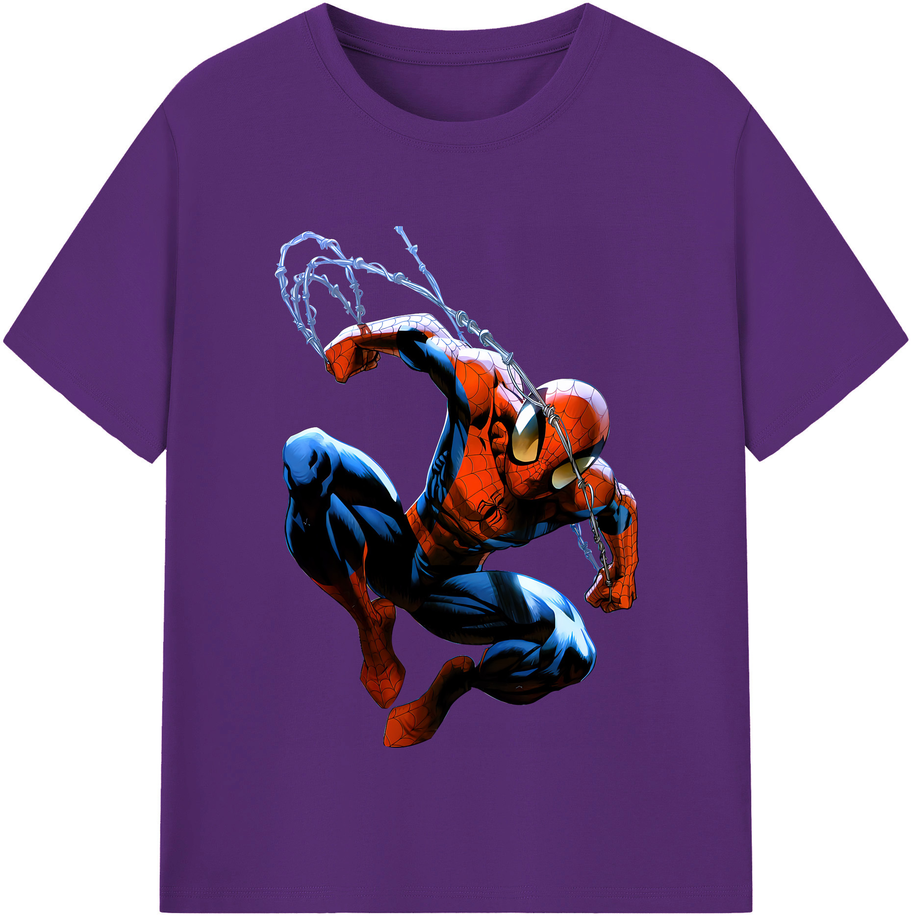 （画像用） Spider Man スパイダーマン 綿100％半袖Tシャツ（フロントプリント）