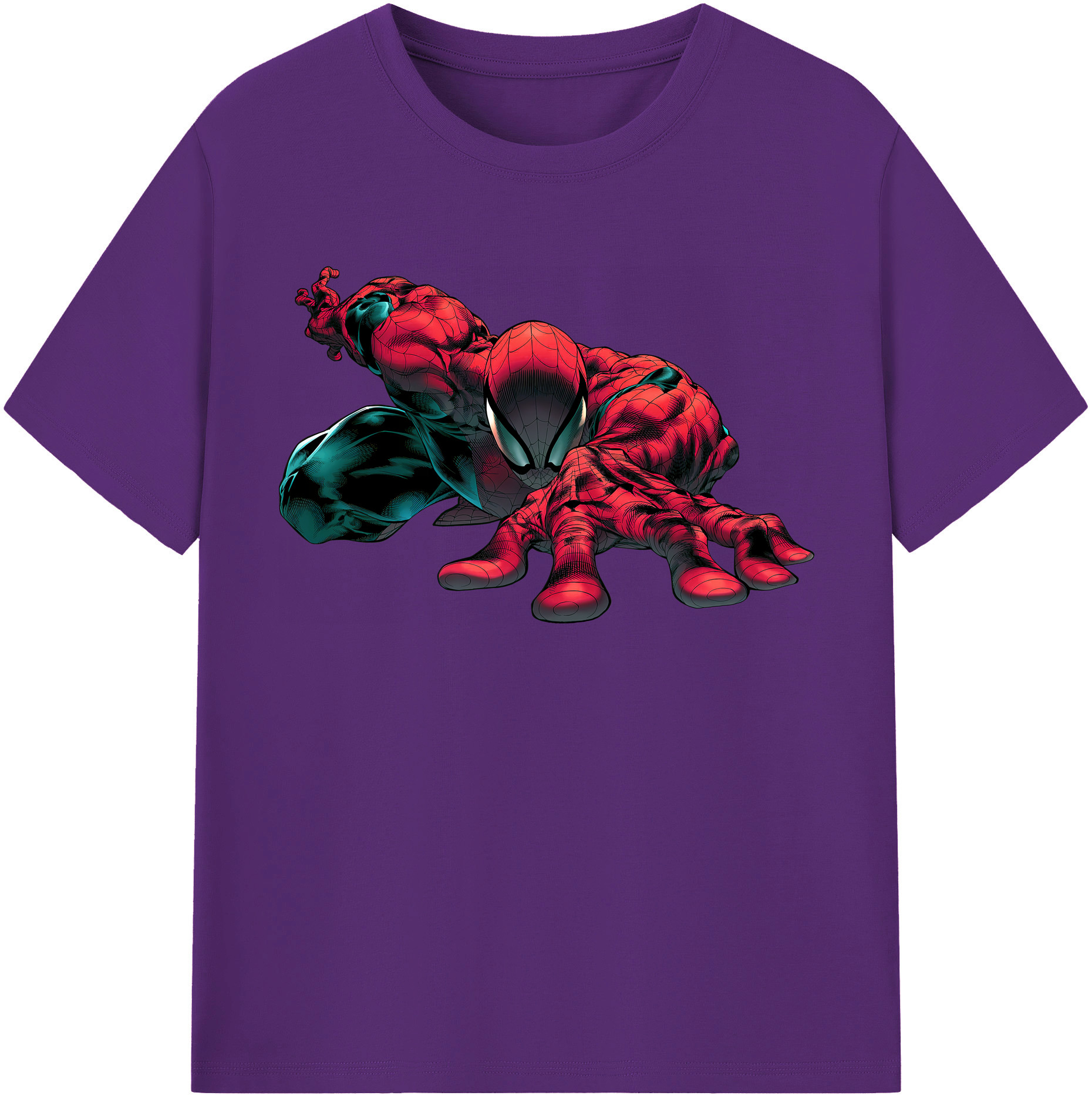 （画像用） Spider Man スパイダーマン 綿100％半袖Tシャツ（フロントプリント）