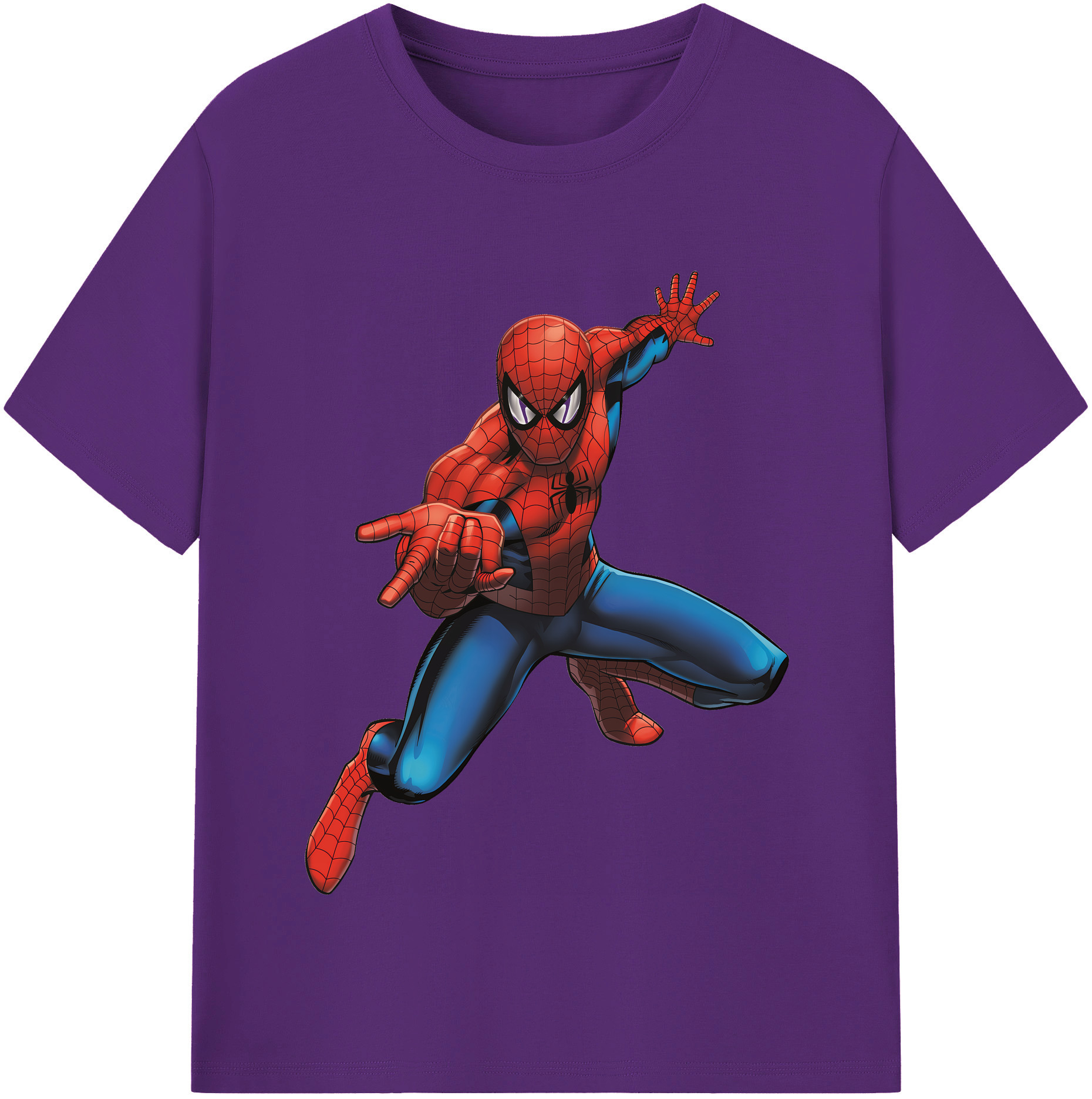 （画像用） Spider Man スパイダーマン 綿100％半袖Tシャツ（フロントプリント）