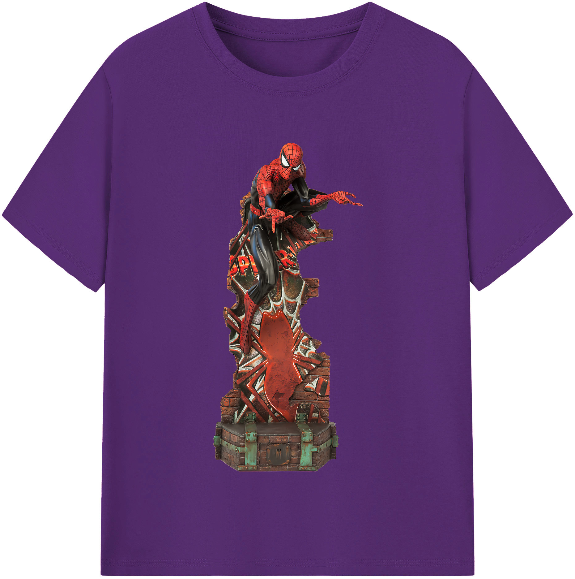 （画像用） Spider Man スパイダーマン 綿100％半袖Tシャツ（フロントプリント）