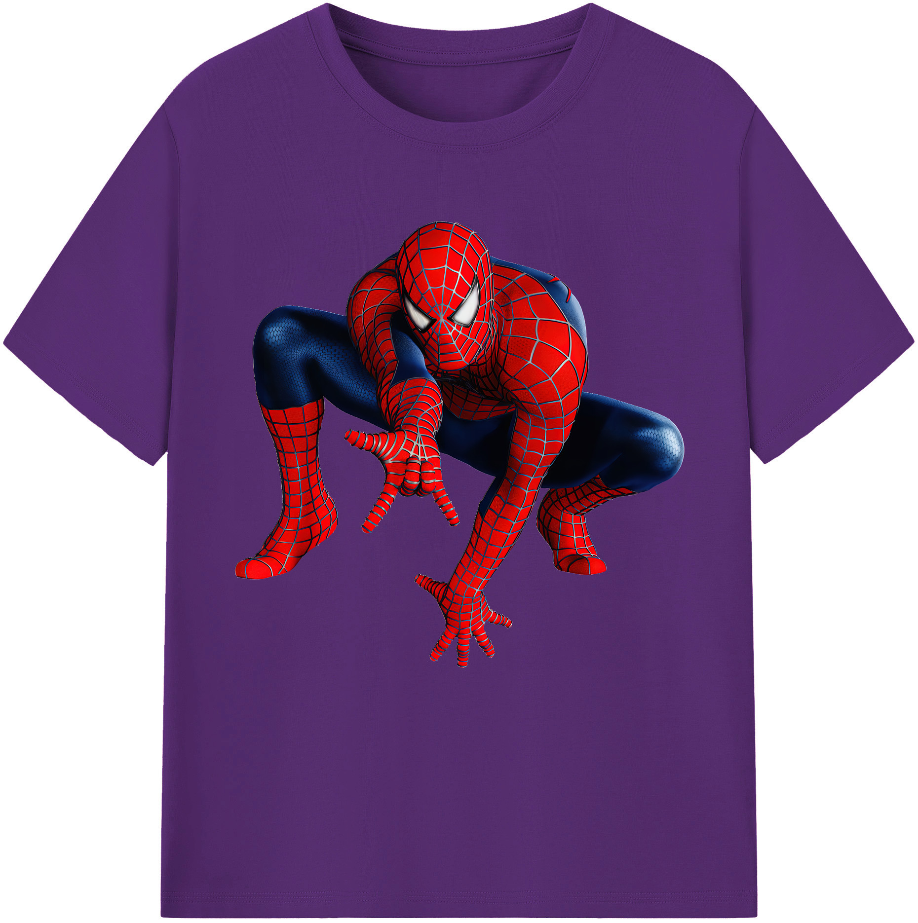 （画像用） Spider Man スパイダーマン 綿100％半袖Tシャツ（フロントプリント）