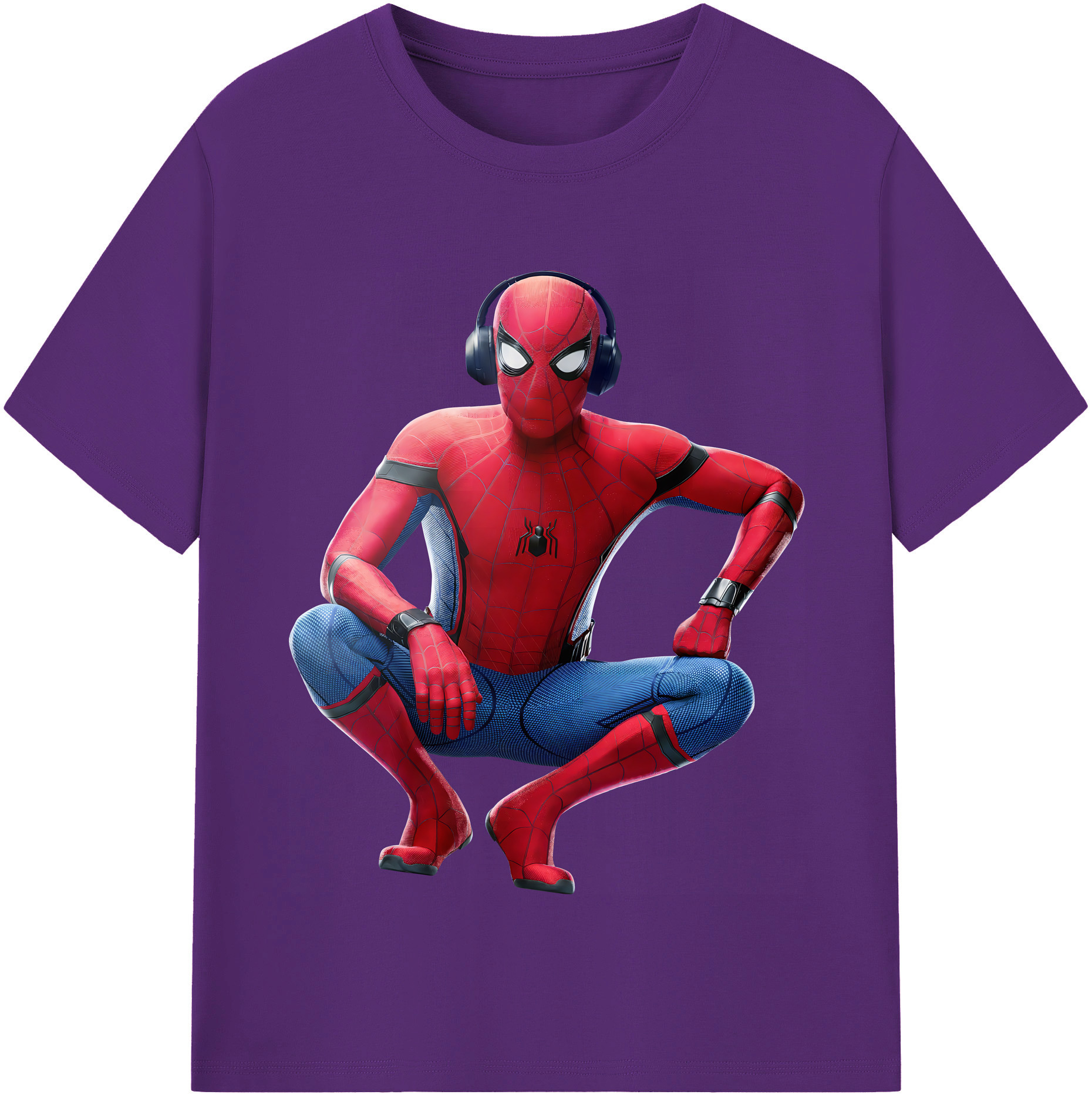 （画像用） Spider Man スパイダーマン 綿100％半袖Tシャツ（フロントプリント）