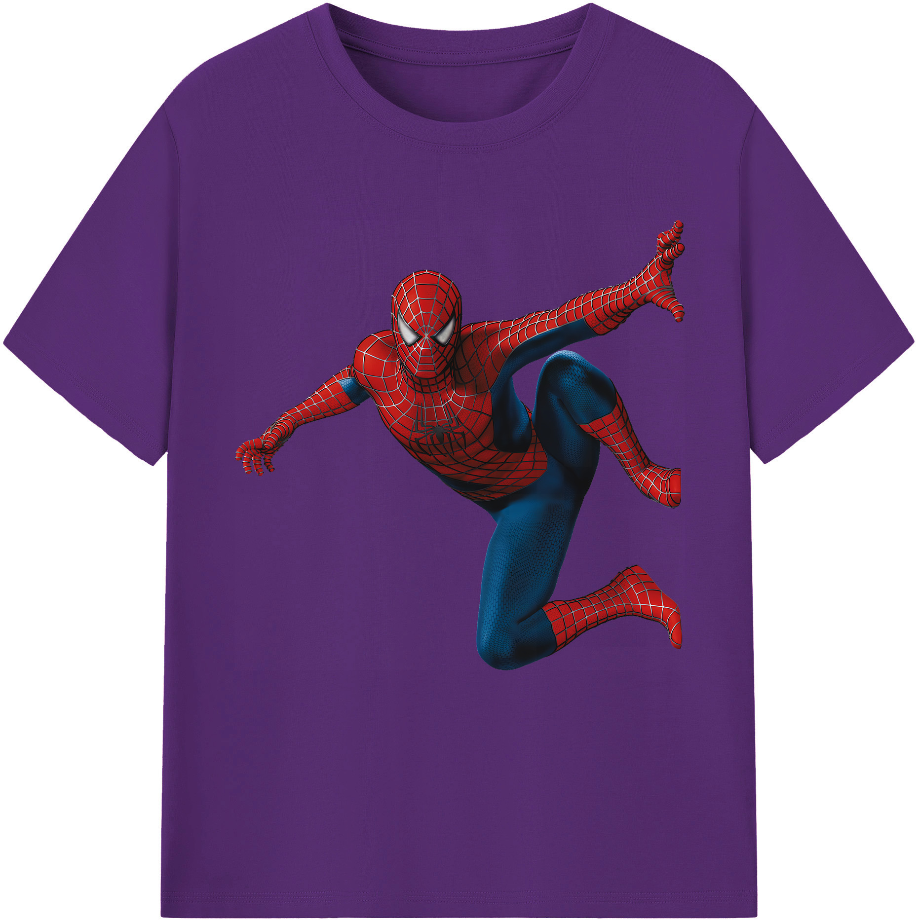 （画像用） Spider Man スパイダーマン 綿100％半袖Tシャツ（フロントプリント）
