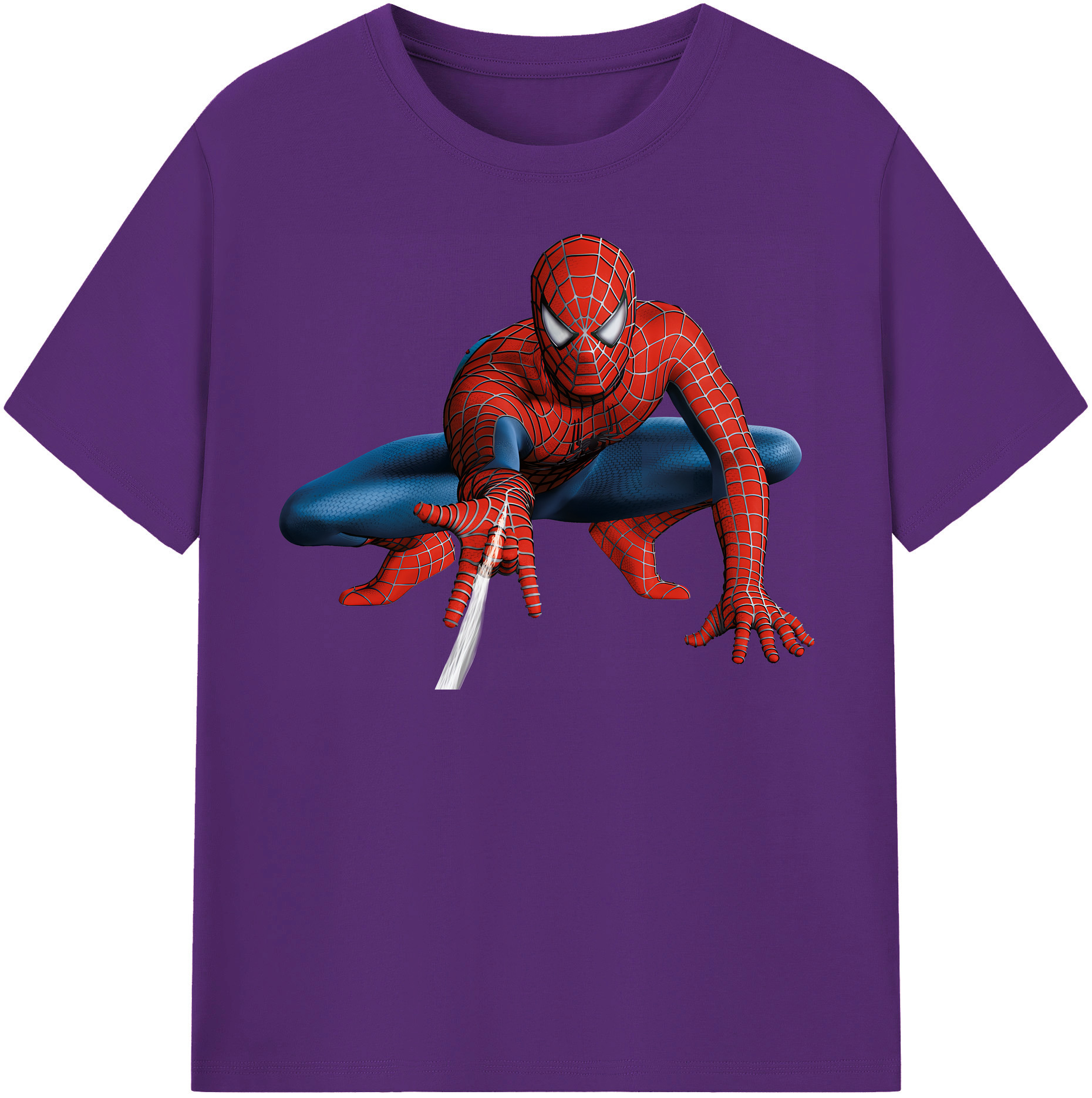 （画像用） Spider Man スパイダーマン 綿100％半袖Tシャツ（フロントプリント）