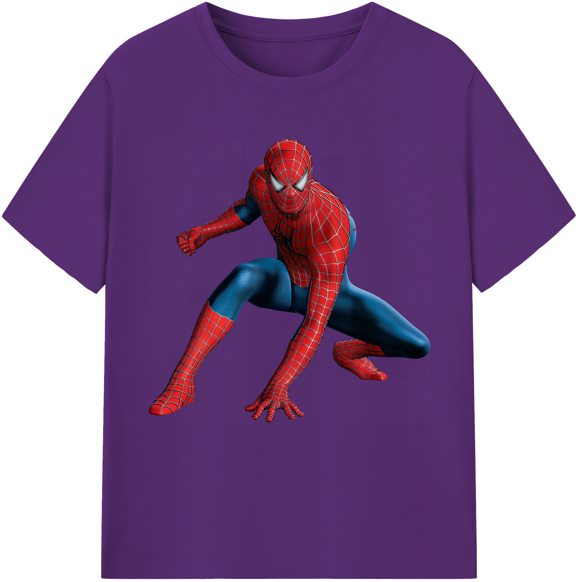 （画像用） Spider Man スパイダーマン 綿100％半袖Tシャツ（フロントプリント）