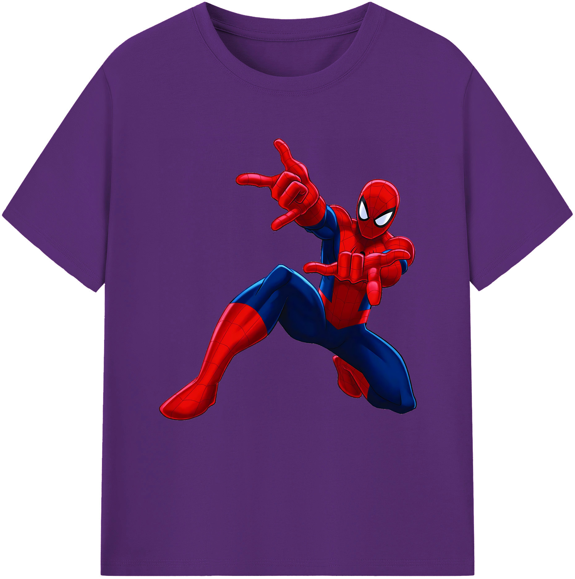 Spider Man スパイダーマン 綿100％半袖Tシャツ（フロントプリント）