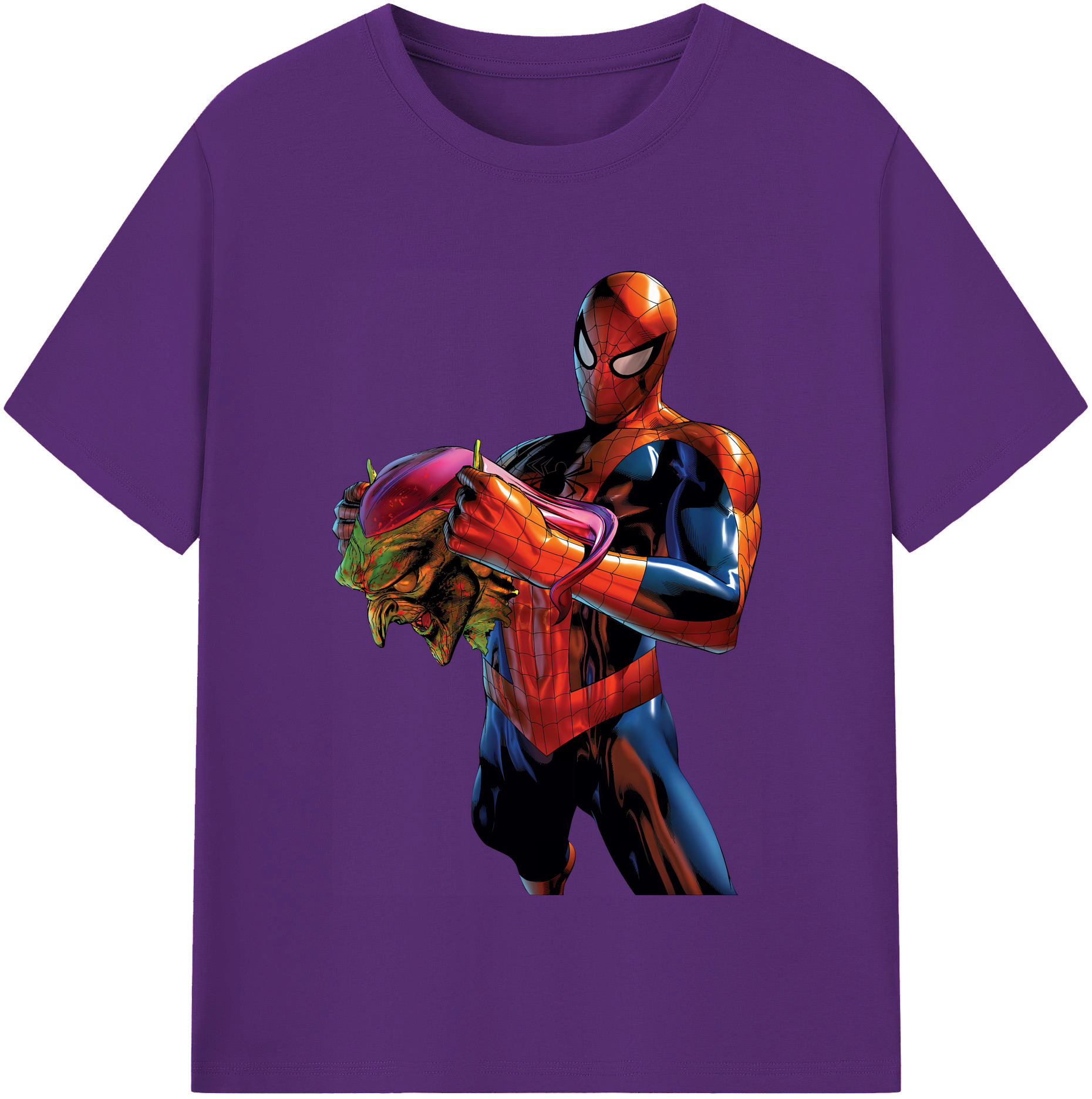（画像用） Spider Man スパイダーマン 綿100％半袖Tシャツ（フロントプリント）