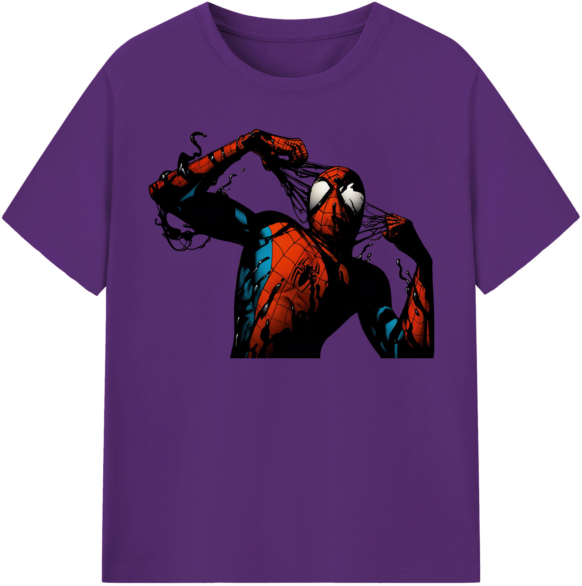 （画像用） Spider Man スパイダーマン 綿100％半袖Tシャツ（フロントプリント）