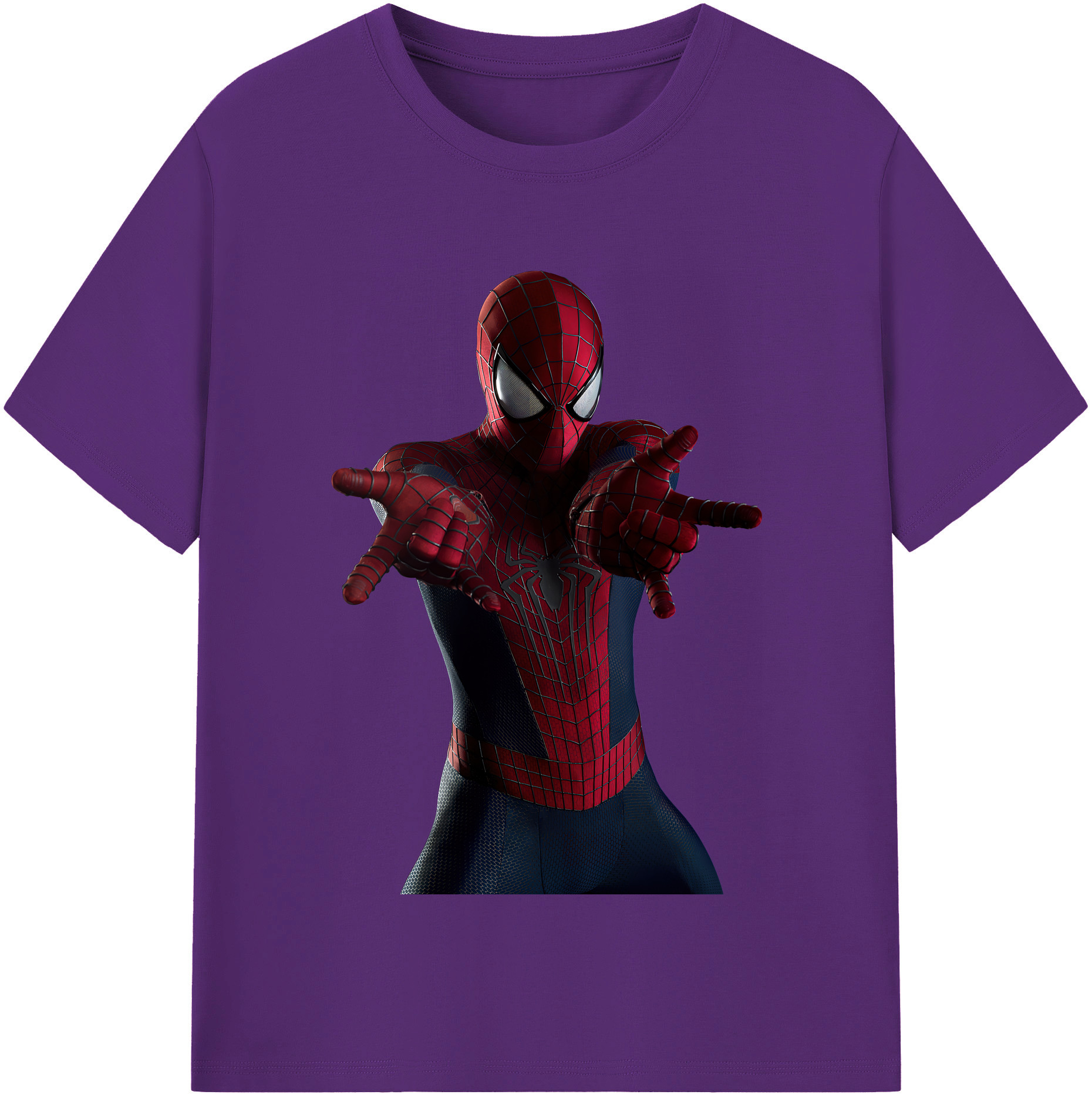 （画像用） Spider Man スパイダーマン 綿100％半袖Tシャツ（フロントプリント）