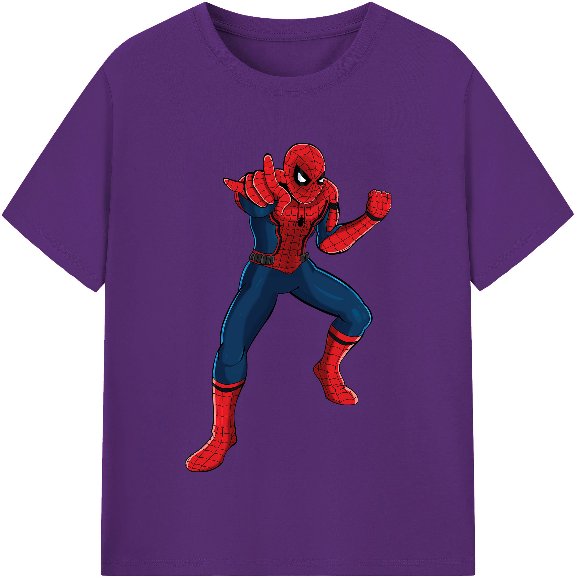（画像用） Spider Man スパイダーマン 綿100％半袖Tシャツ（フロントプリント）