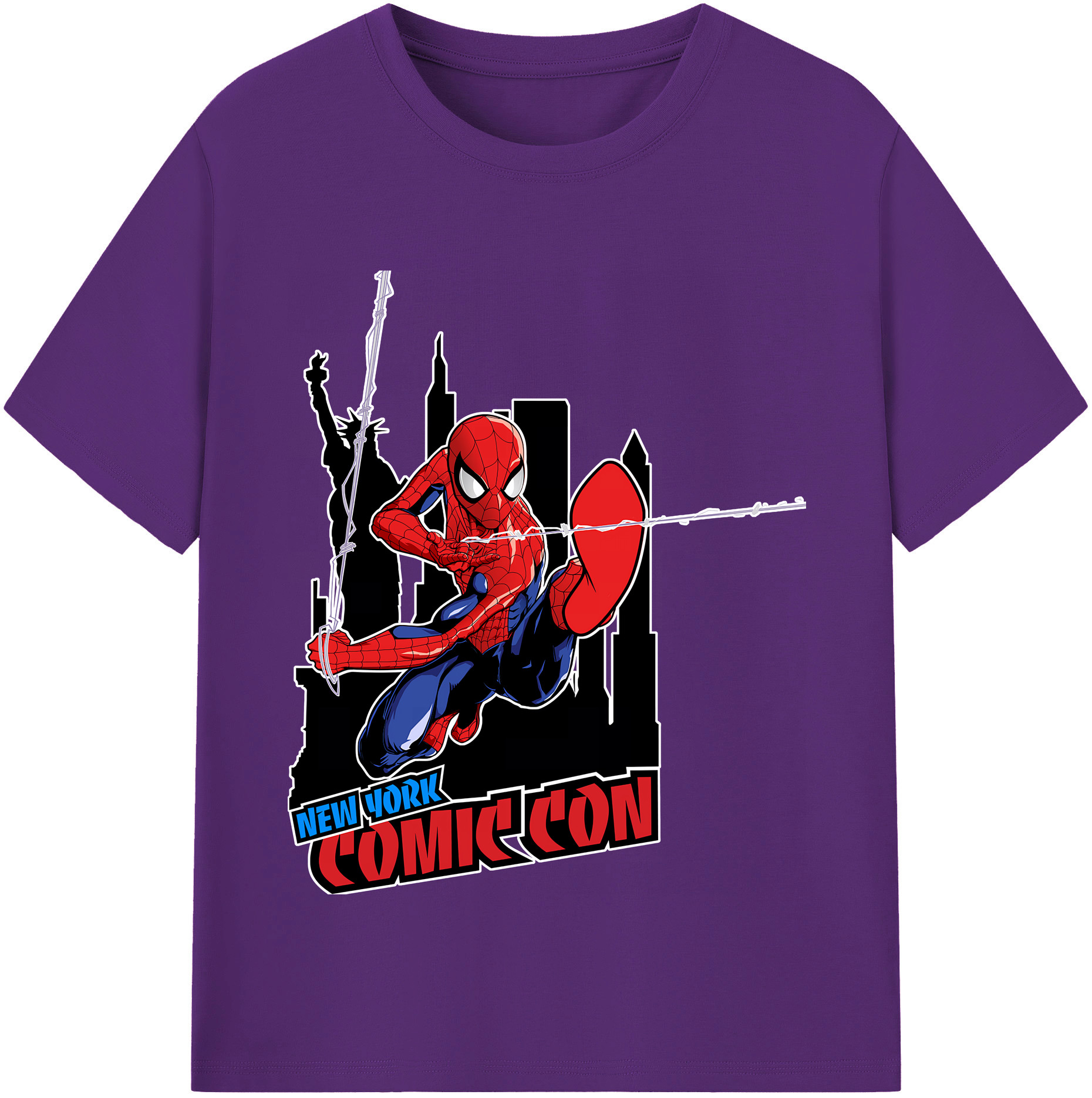 （画像用） Spider Man スパイダーマン 綿100％半袖Tシャツ（フロントプリント）