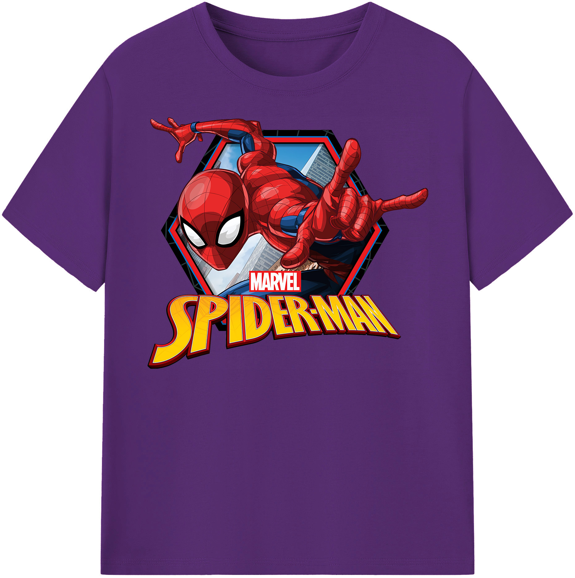 （画像用） Spider Man スパイダーマン 綿100％半袖Tシャツ（フロントプリント）