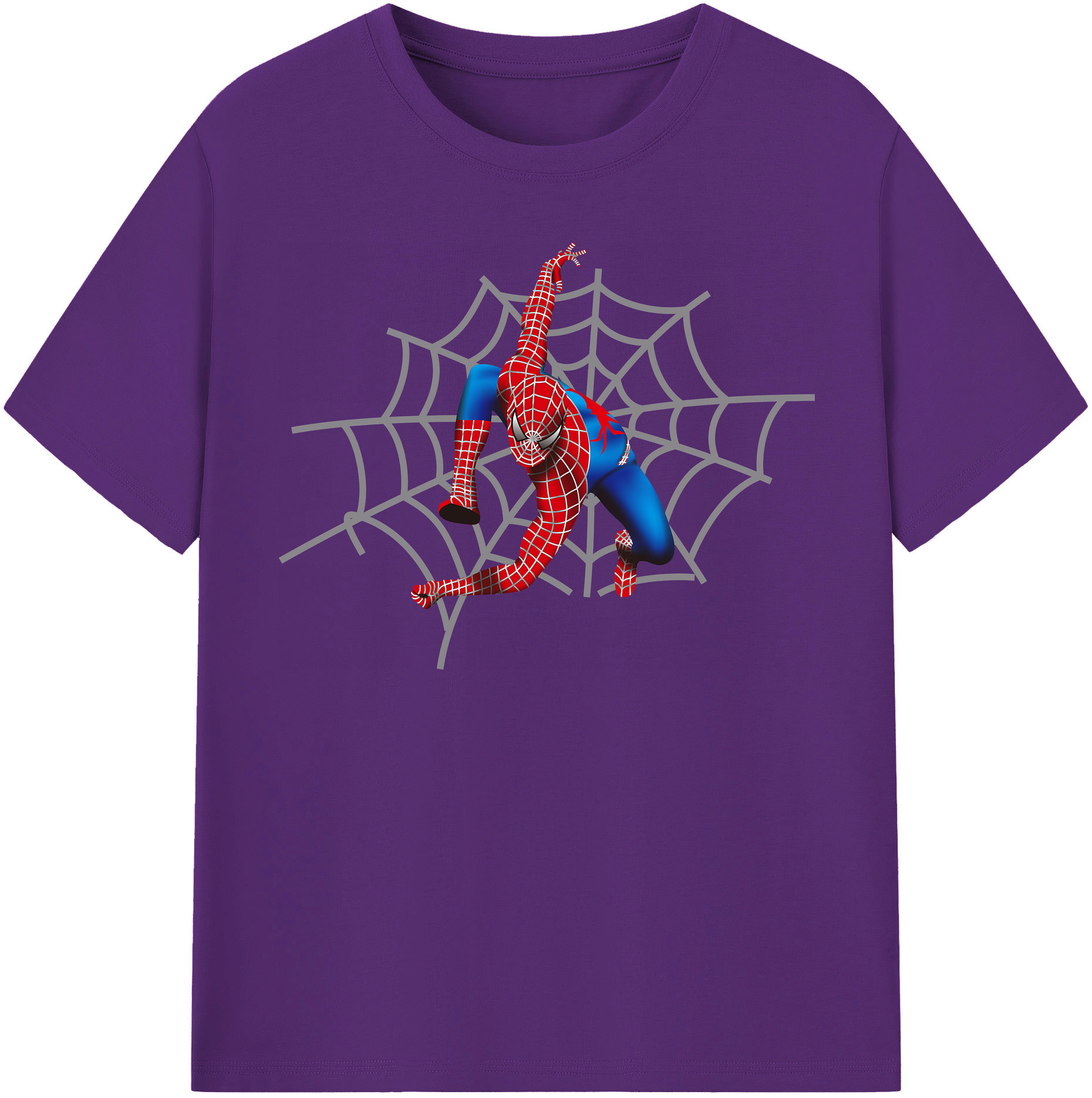（画像用） Spider Man スパイダーマン 綿100％半袖Tシャツ（フロントプリント）