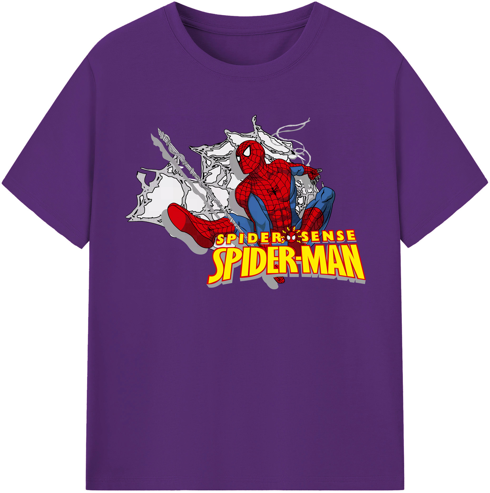 （画像用） Spider Man スパイダーマン 綿100％半袖Tシャツ（フロントプリント）