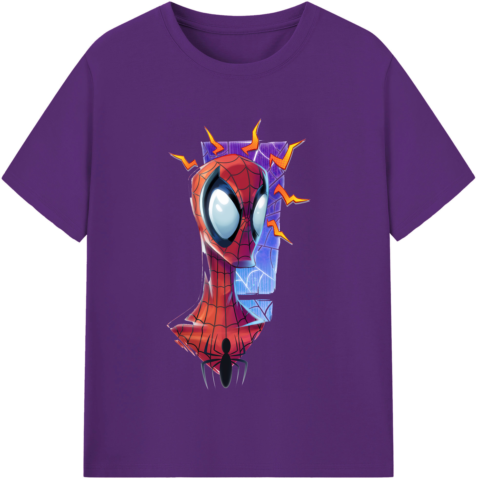 （画像用） Spider Man スパイダーマン 綿100％半袖Tシャツ（フロントプリント）