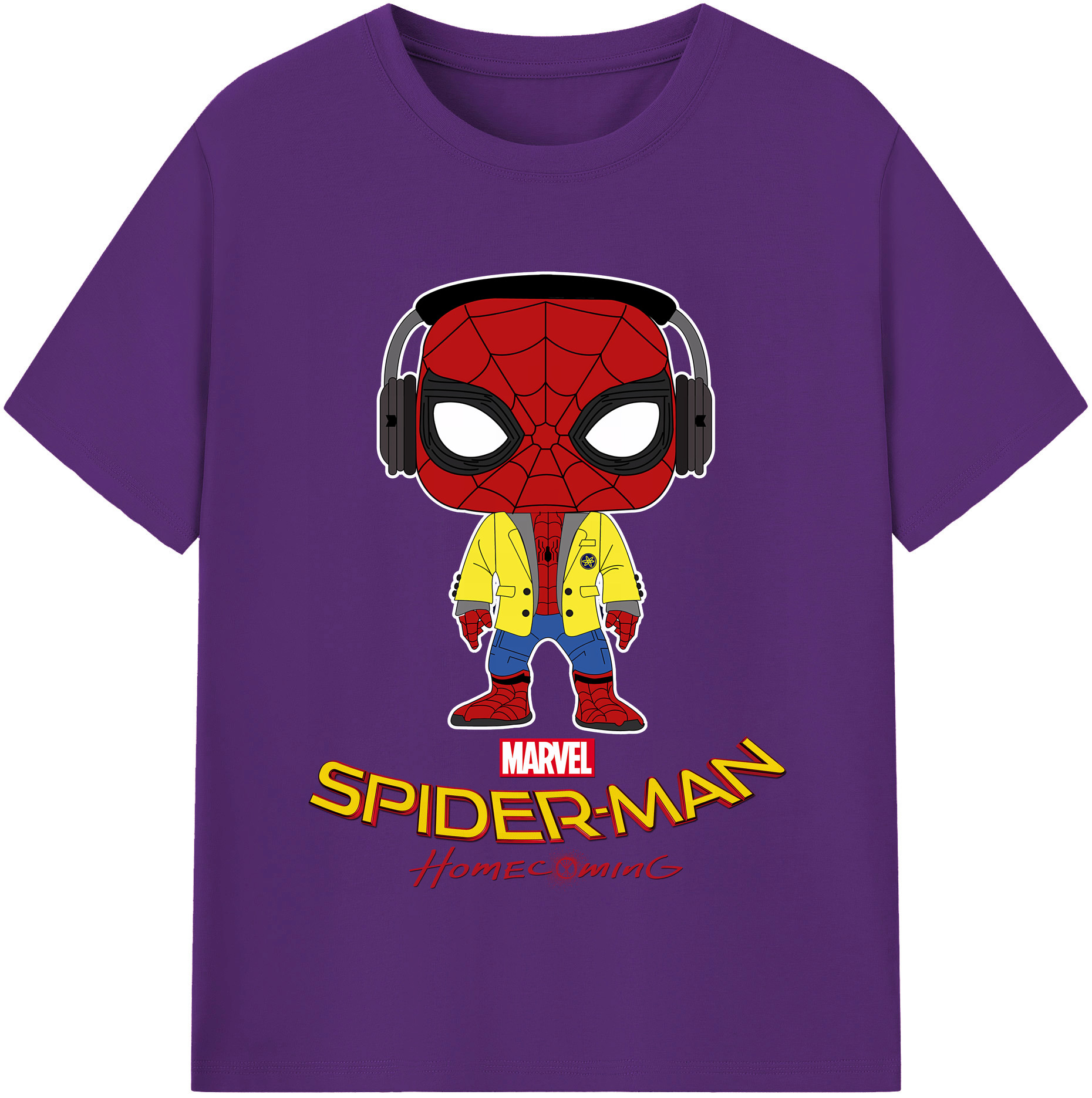 （画像用） Spider Man スパイダーマン 綿100％半袖Tシャツ（フロントプリント）
