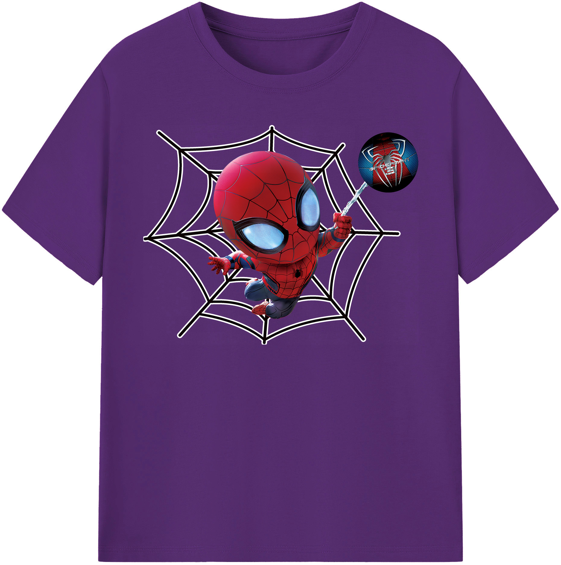 （画像用） Spider Man スパイダーマン 綿100％半袖Tシャツ（フロントプリント）