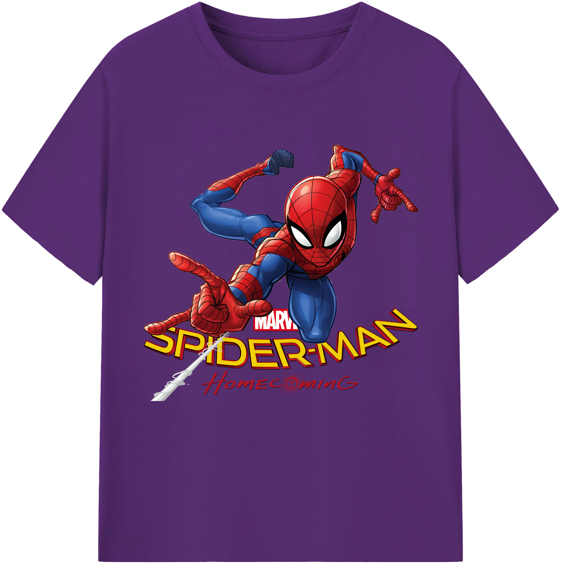 （画像用） Spider Man スパイダーマン 綿100％半袖Tシャツ（フロントプリント）
